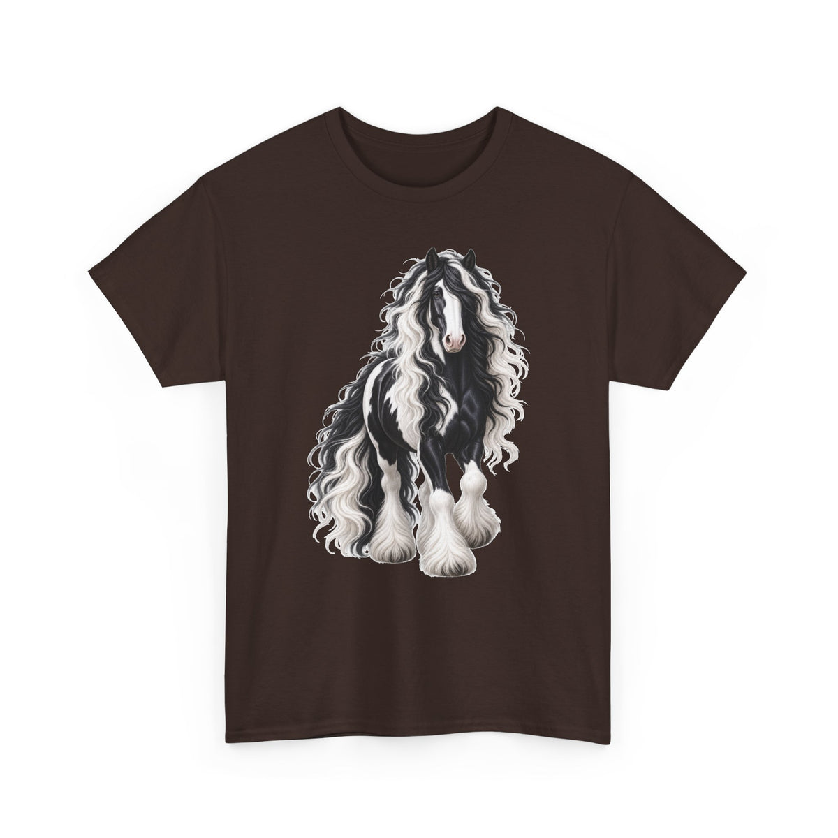 Gypsy Vanner Horse T-Shirt — Artistic Black & White Draft Horse Tee