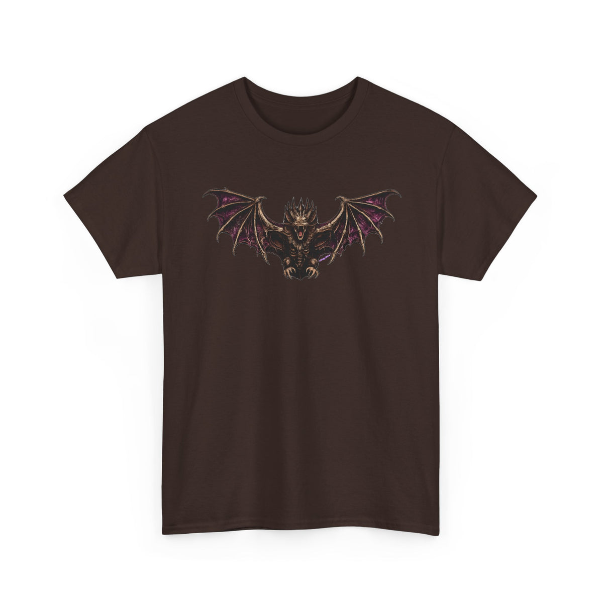 Gothic Flying Bat Tee - Dark Vampire Night Graphic Shirt