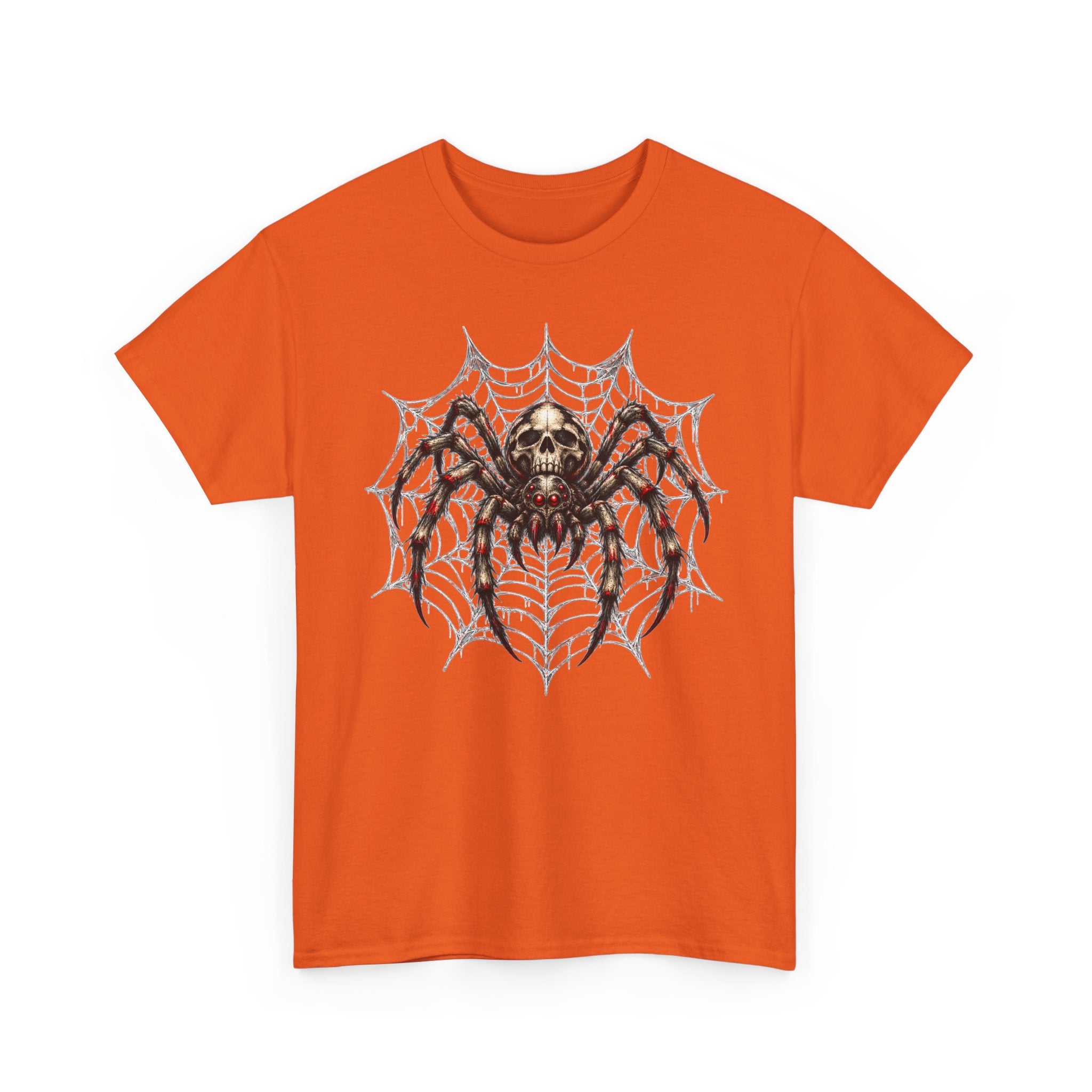 Spider Skull Web T‑Shirt — Gothic Halloween Graphic Tee