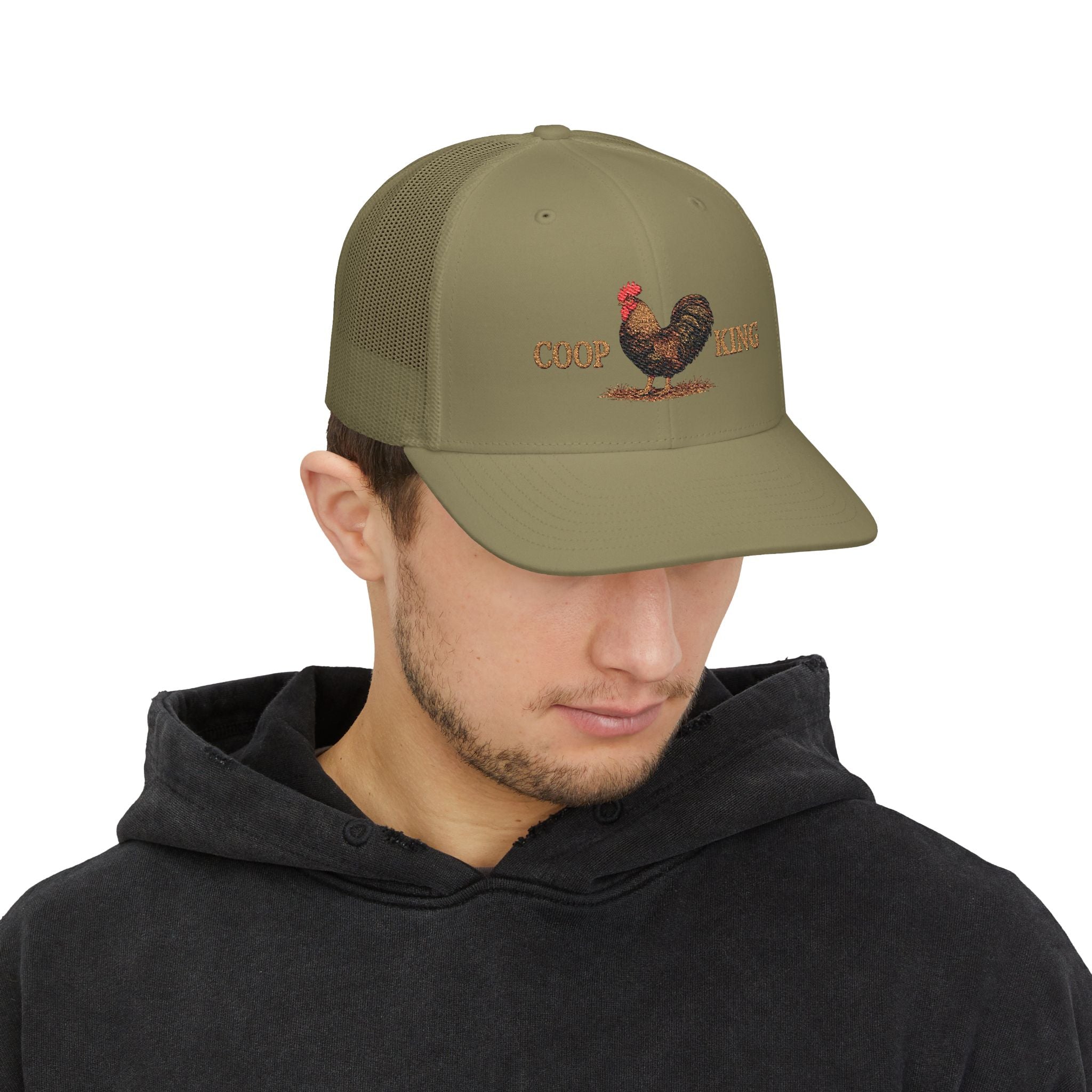 Coop King Trucker Hat - Rooster Farm Snapback Cap