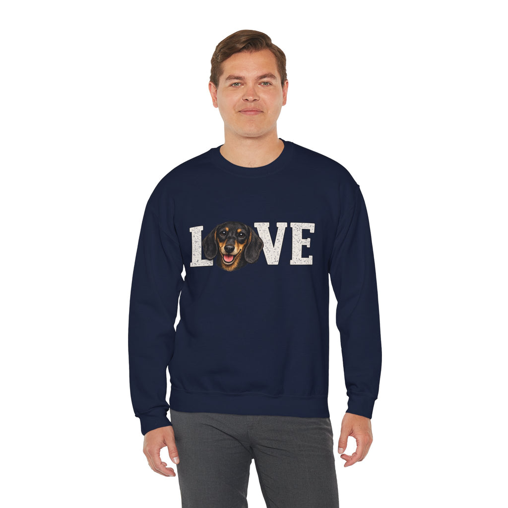 Dachshund Love Crewneck Sweatshirt — Cute Dog Lover Pullover