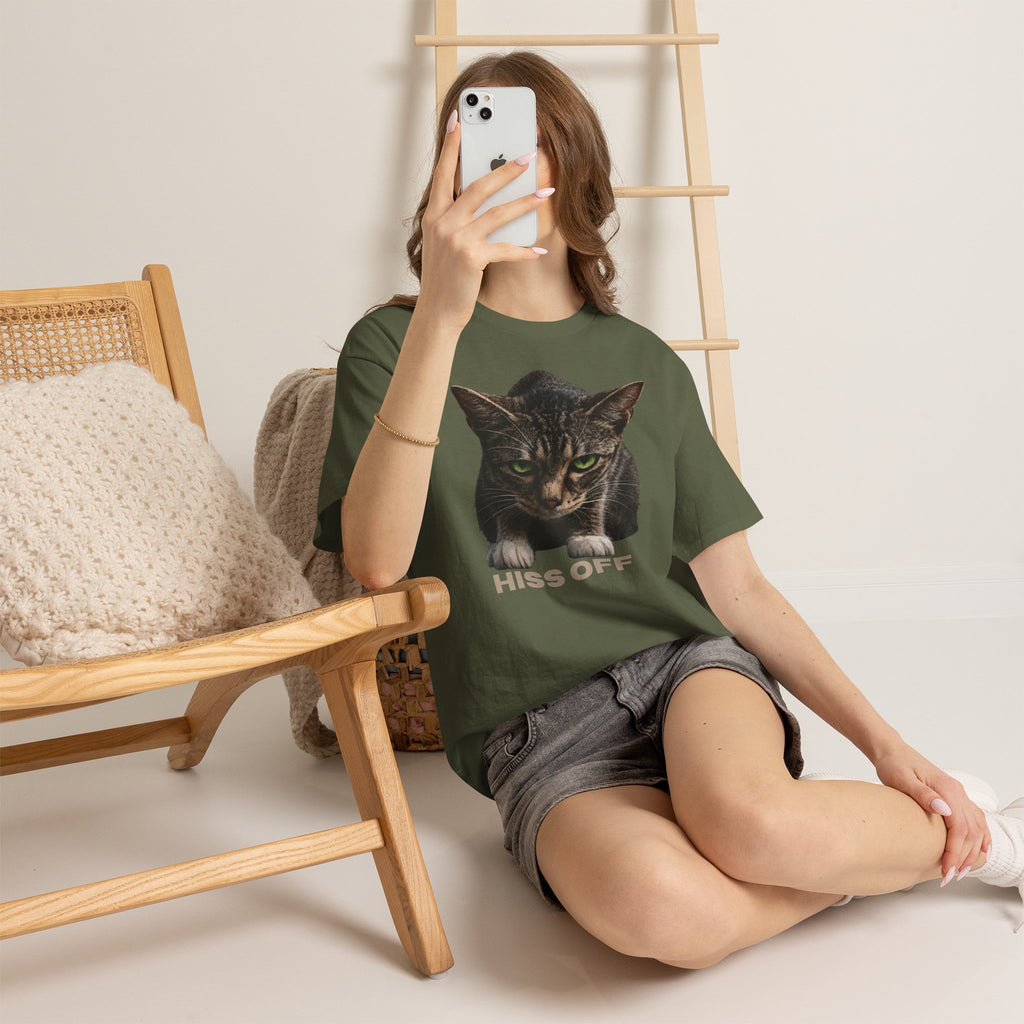 Hiss Off Cat T-Shirt — Angry Tabby Graphic Tee