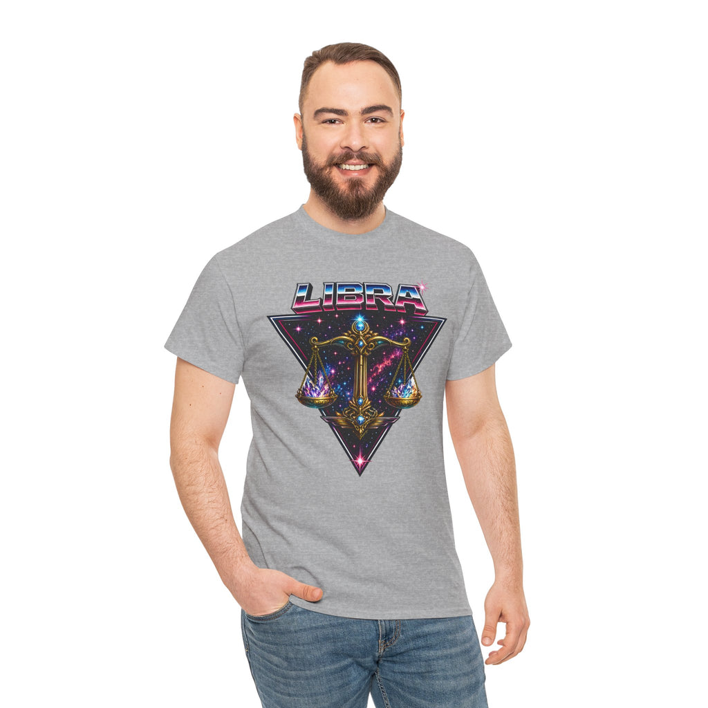 Libra Zodiac T‑Shirt — Retro Cosmic Scales Astrology Tee