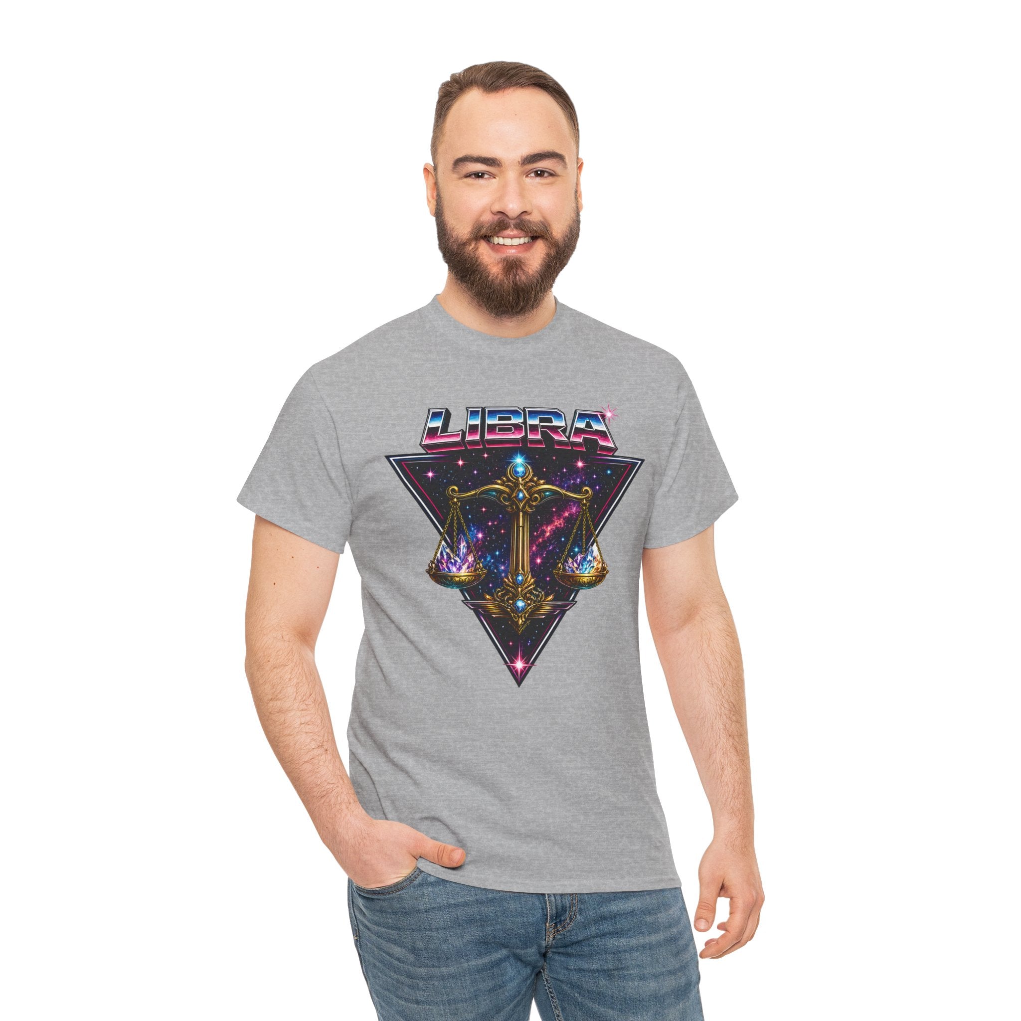Libra Zodiac T‑Shirt — Retro Cosmic Scales Astrology Tee