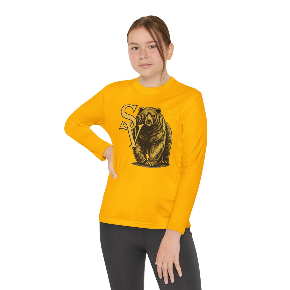 Diane J. Design Bear Mascot Long Sleeve Tee