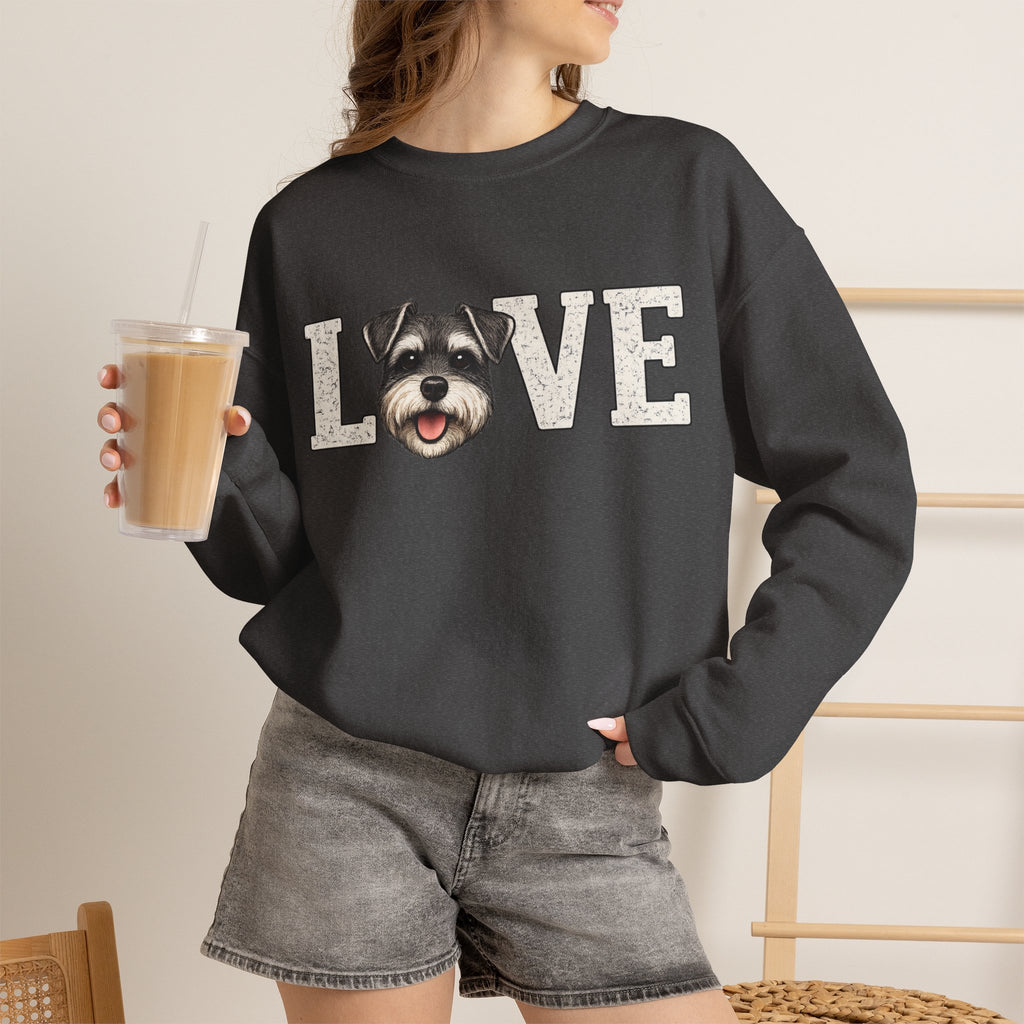 Schnauzer Love Crewneck Sweatshirt — Dog Lover Pullover