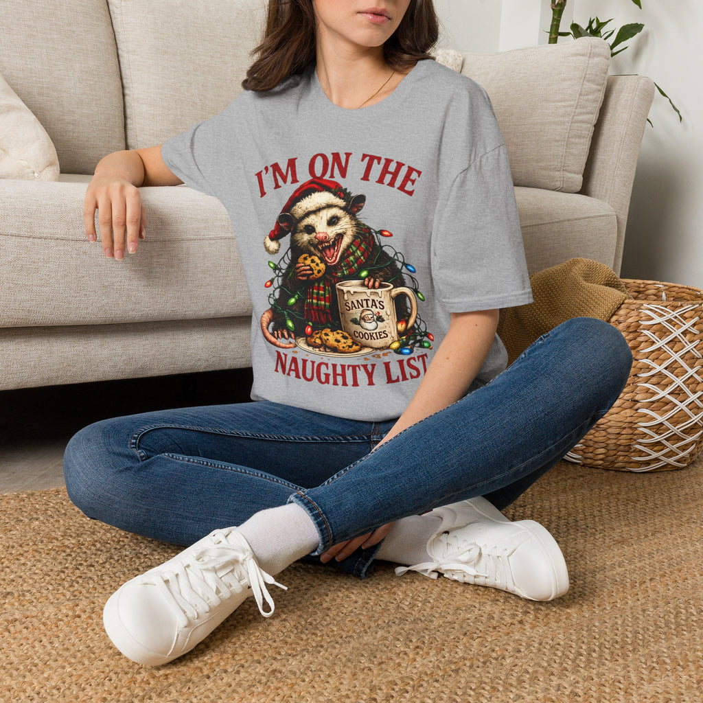 I'm On The Naughty List Possum T-Shirt — Funny Holiday Christmas Tee