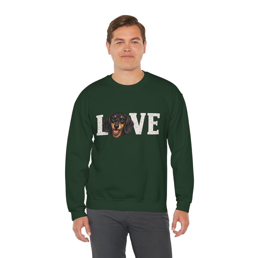 Dachshund Love Crewneck Sweatshirt — Cute Dog Lover Pullover