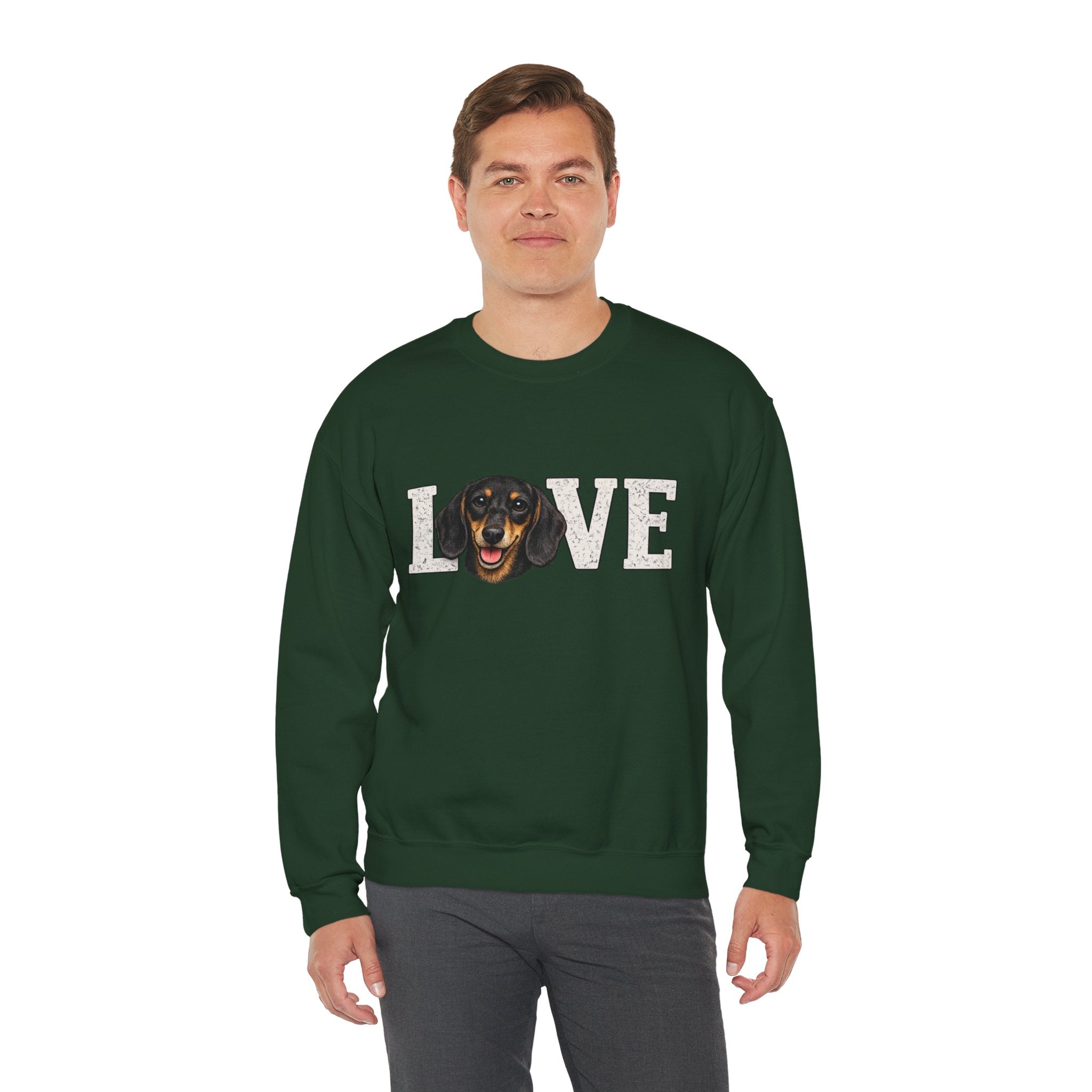 Dachshund Love Crewneck Sweatshirt — Cute Dog Lover Pullover