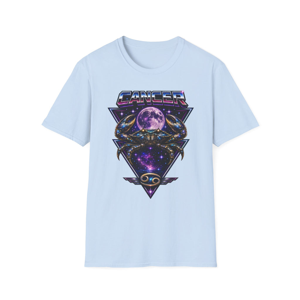 Cancer Zodiac T‑Shirt — Retro Cosmic Crab Design (Astrology Moon Graphic)