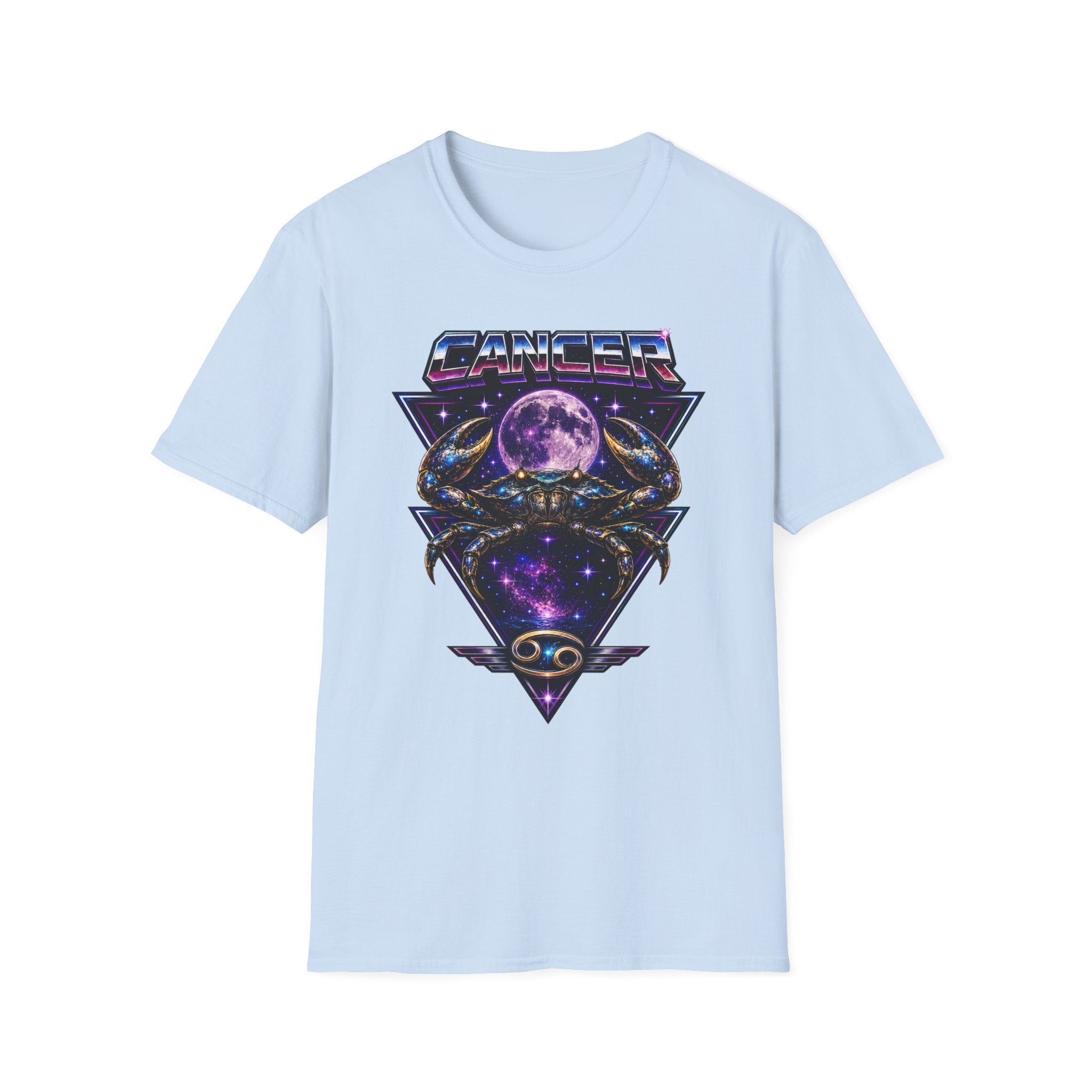 Cancer Zodiac T‑Shirt — Retro Cosmic Crab Design (Astrology Moon Graphic)