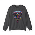 Libra Zodiac Crewneck Sweatshirt — Retro Cosmic Scales Astrology Graphic