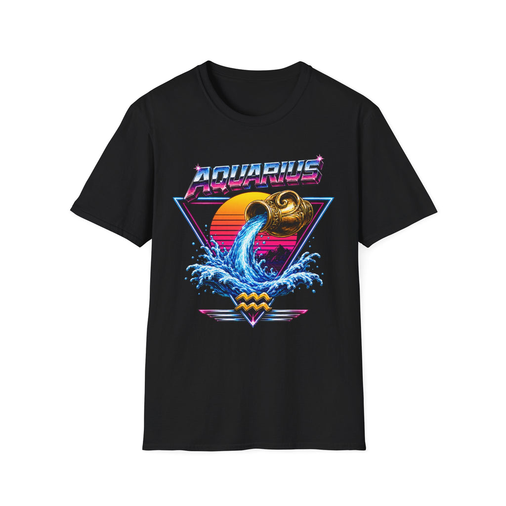 Aquarius Zodiac T‑Shirt — Retro Water Bearer Horoscope Tee