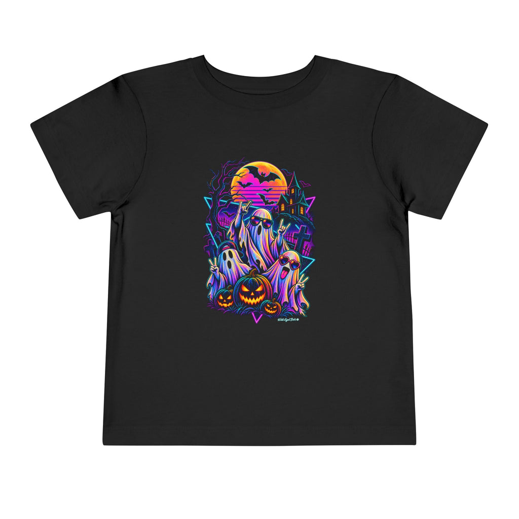 Toddler Tee — Neon Retro Ghosts Halloween Design