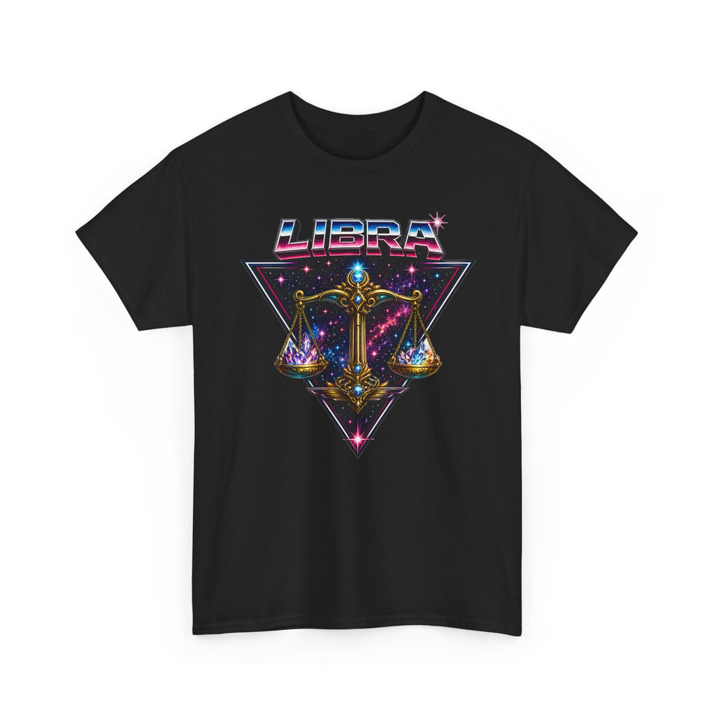 Libra Zodiac T‑Shirt — Retro Cosmic Scales Astrology Tee