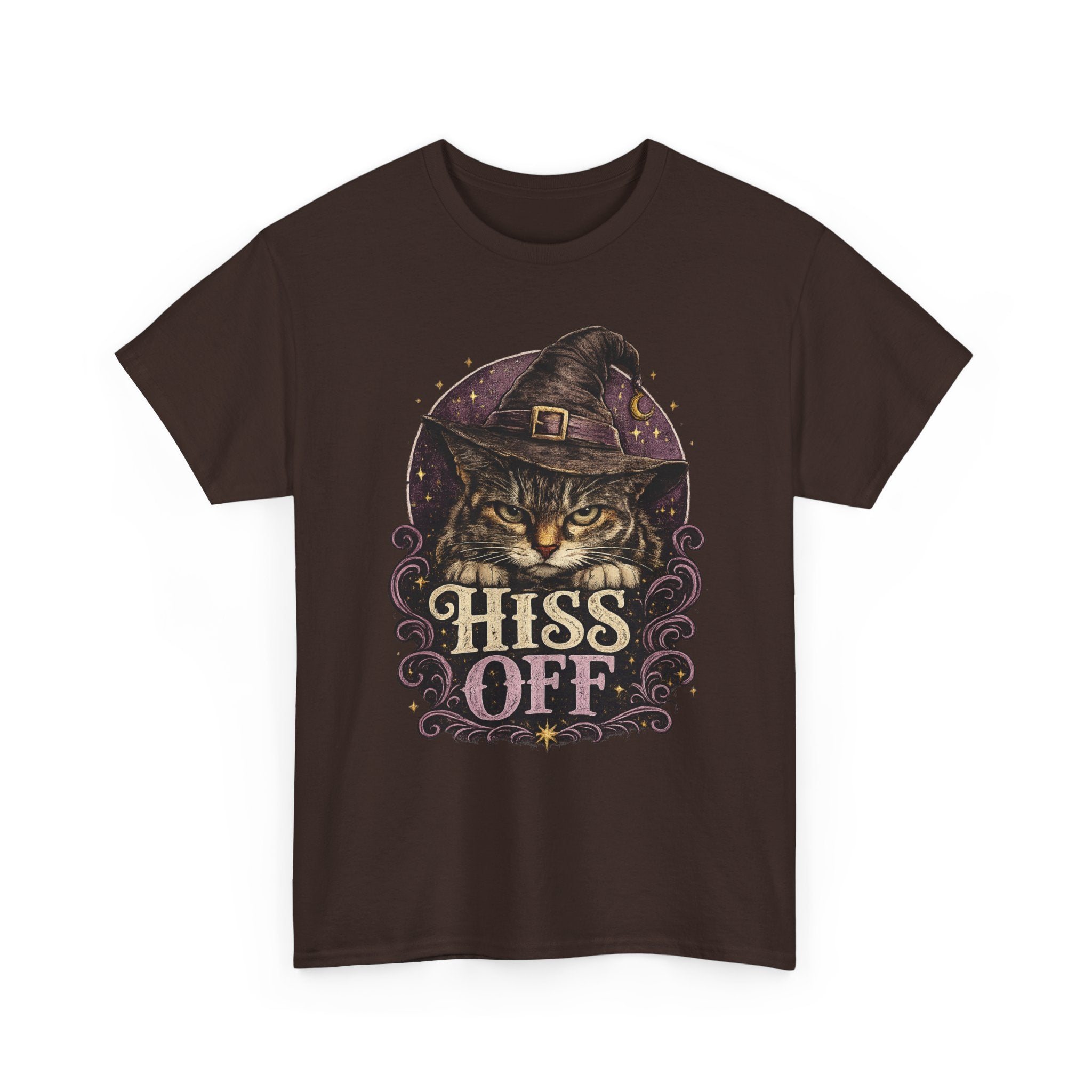 Hiss Off Witch Cat Tee — Halloween Spooky Cat Graphic T-Shirt