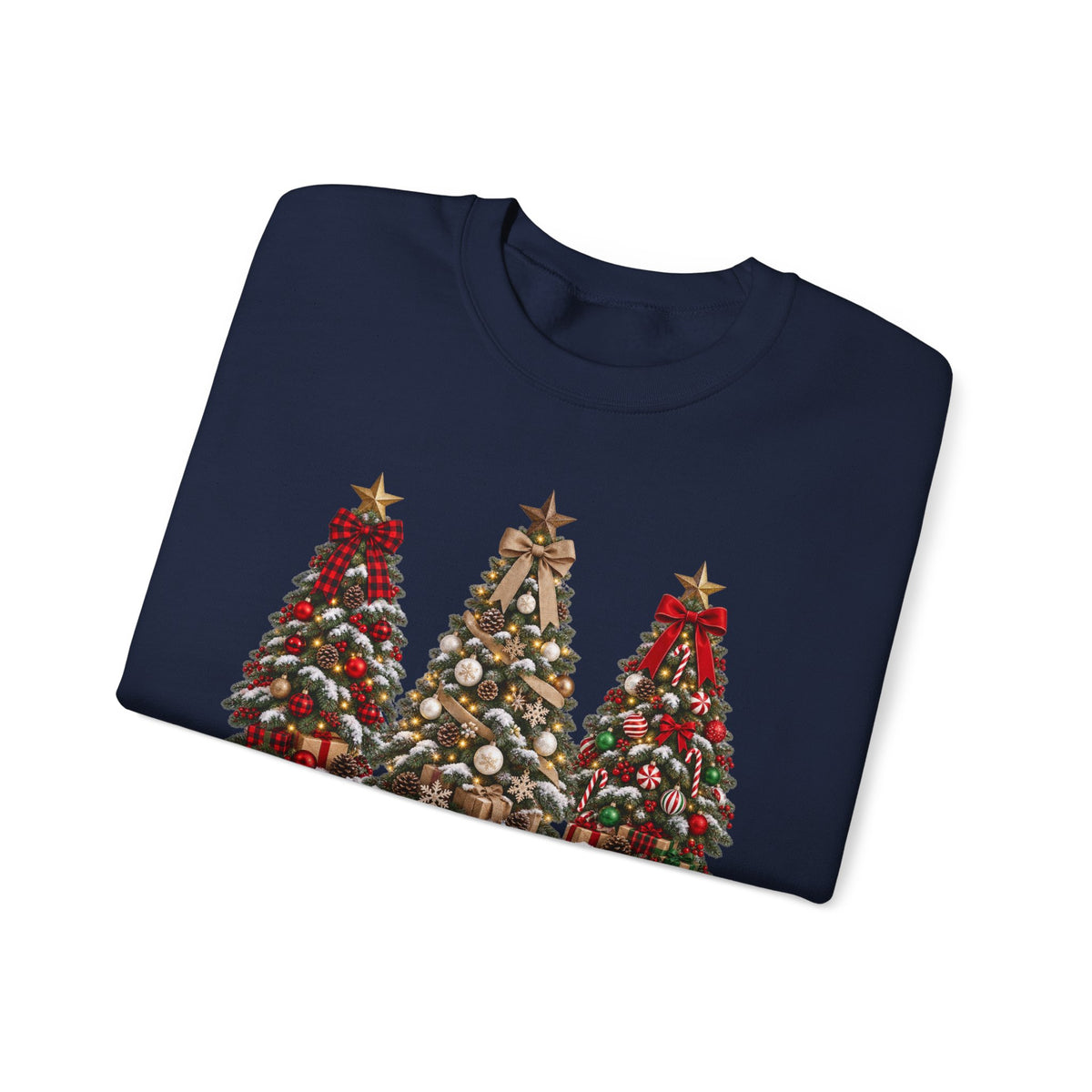 Merry Christmas Triple Tree Crewneck Sweatshirt