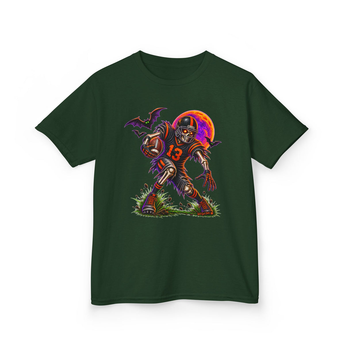Kids Football Zombie Tee — Spooky Player #13 Halloween Shirt