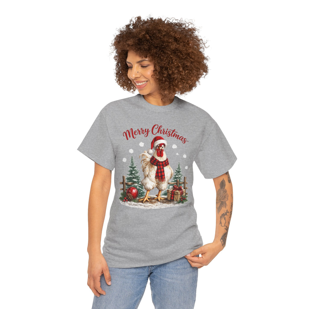 Christmas Rooster T‑Shirt – 'Merry Christmas' Festive Rooster Holiday Tee