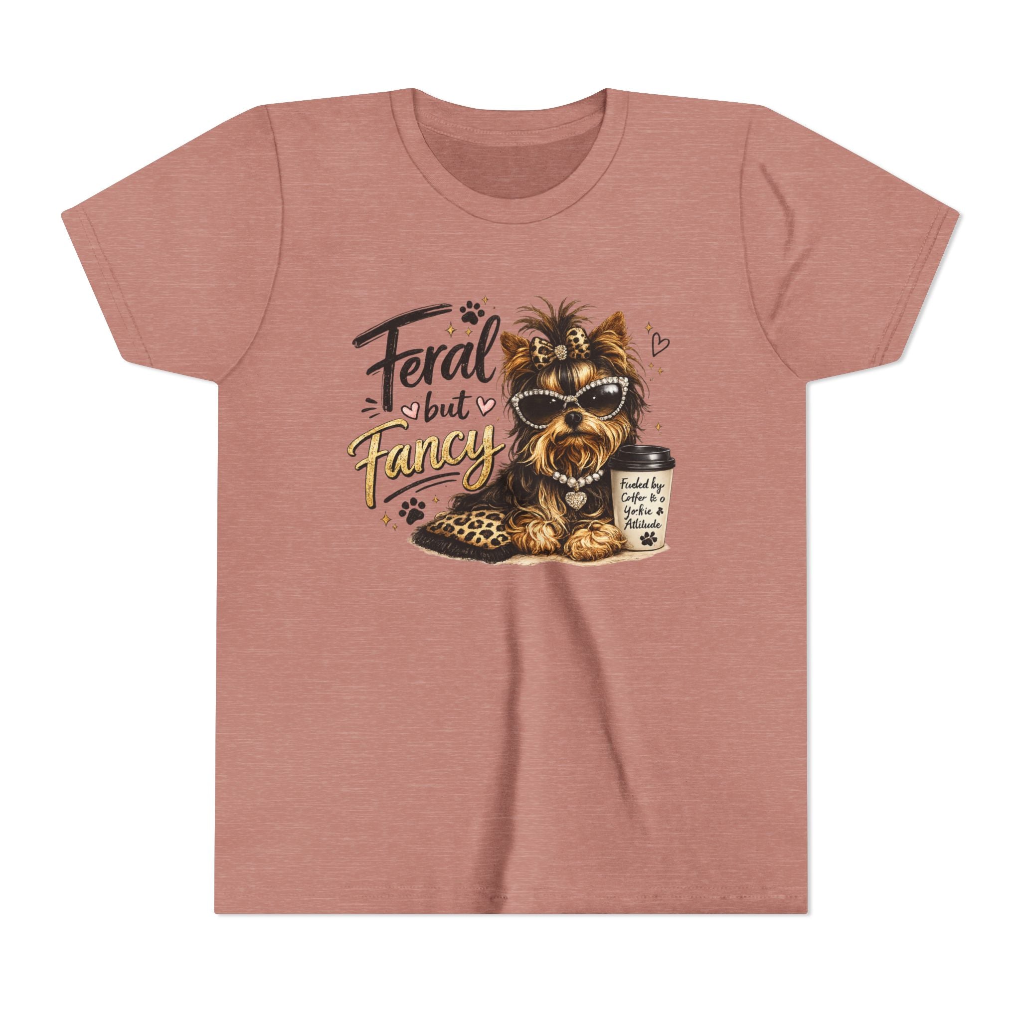 Yorkie youth Tee — "Feral but Fancy" Yorkie Graphic Shirt