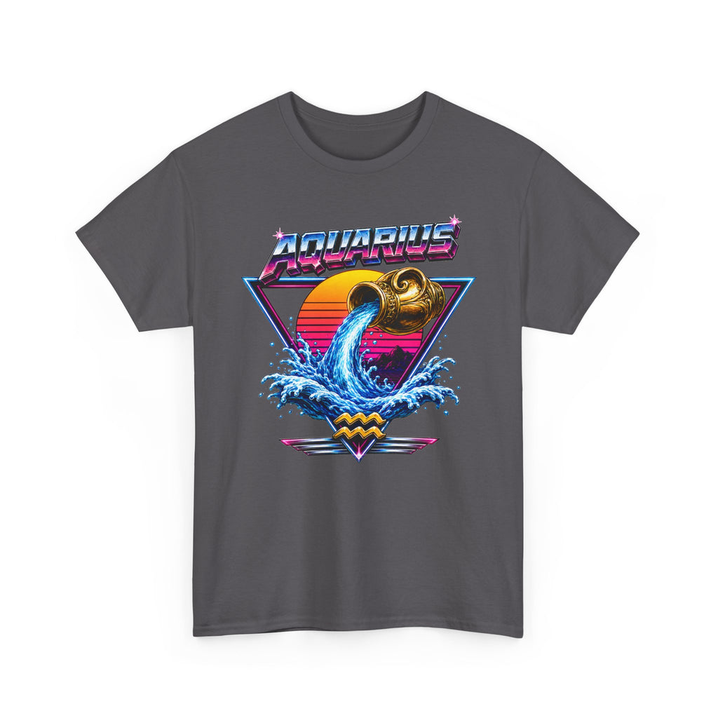 Aquarius Zodiac Tee — Retro Wave Astrological T-Shirt