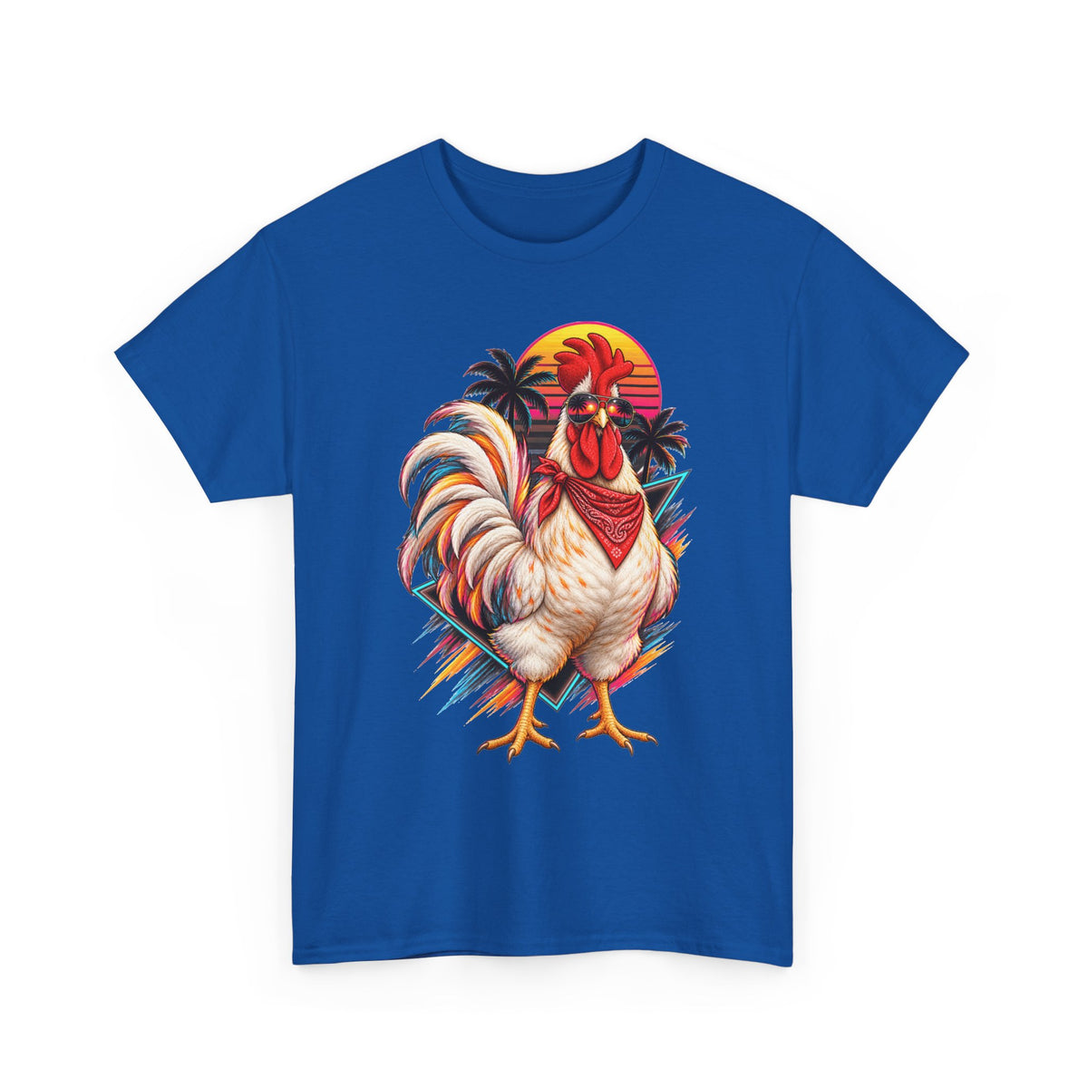 Rooster Sunset T-Shirt — Tropical Vintage Rooster Graphic Tee