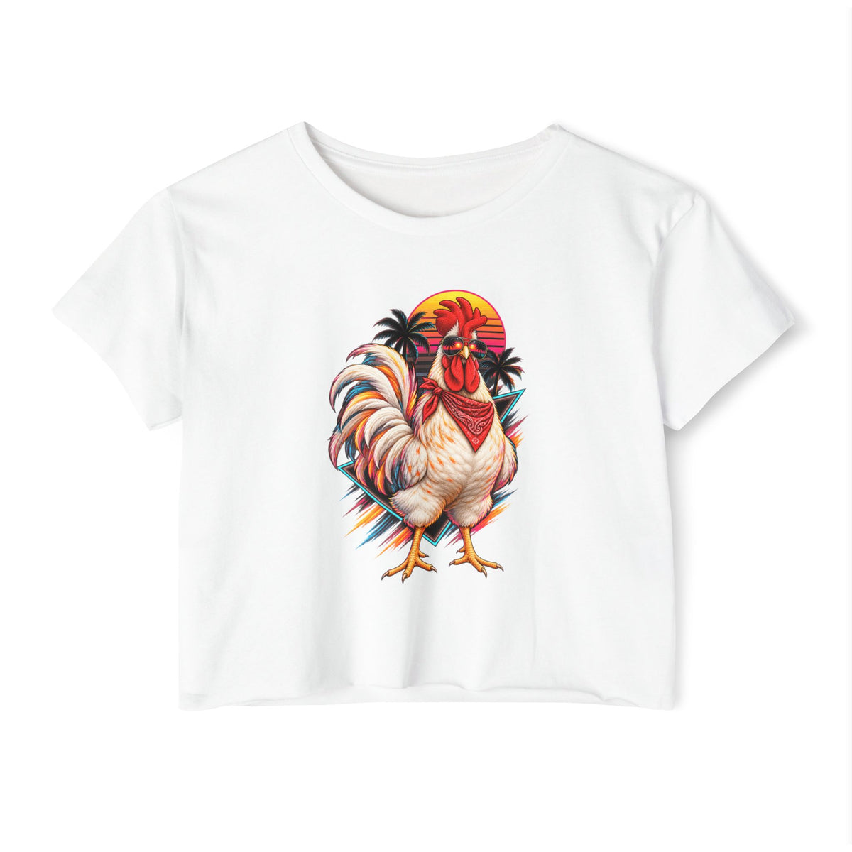 Rooster Sunset Crop Top — Women's Festival Tank Top