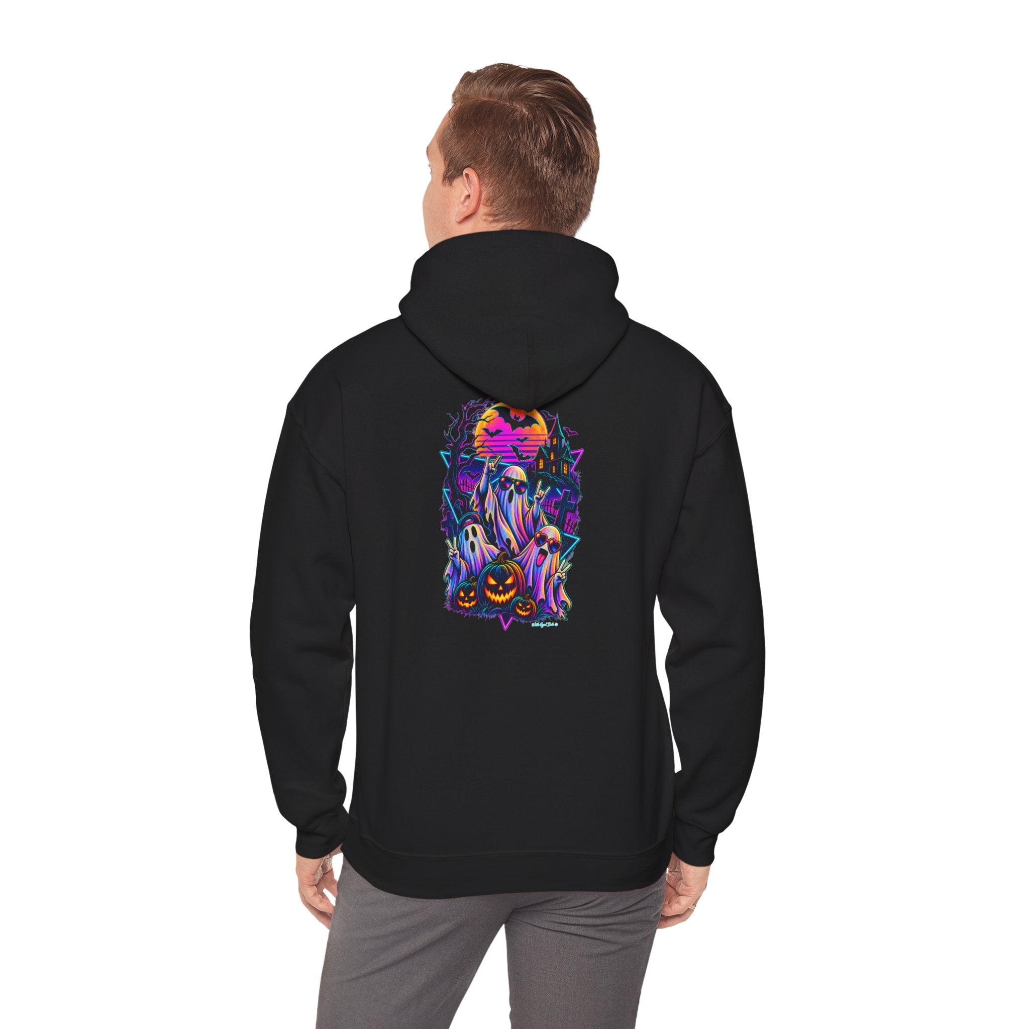Halloween Ghosts Hoodie — Neon Haunted Night Pumpkin Sweater
