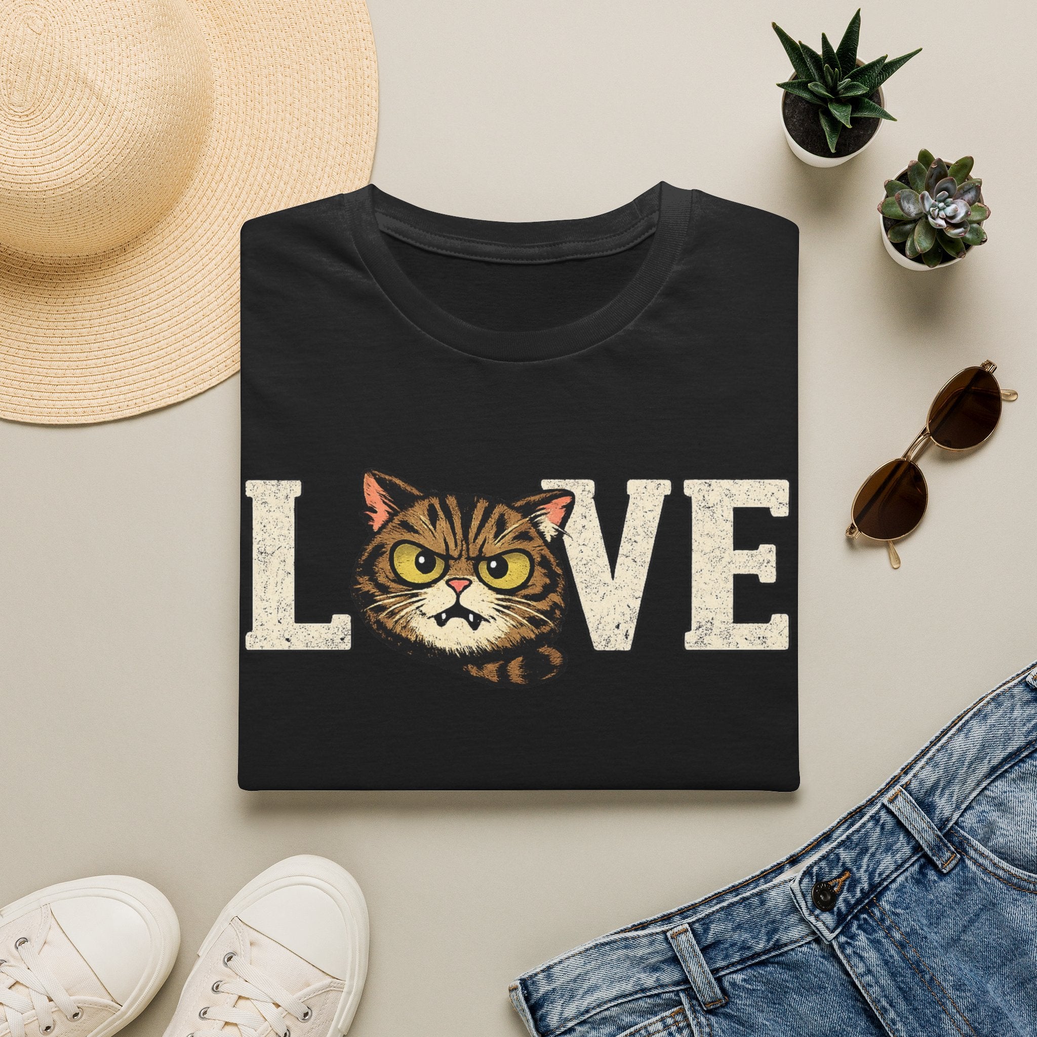 Cat Love T-Shirt — Vintage Kitten Graphic Tee for Cat Lovers