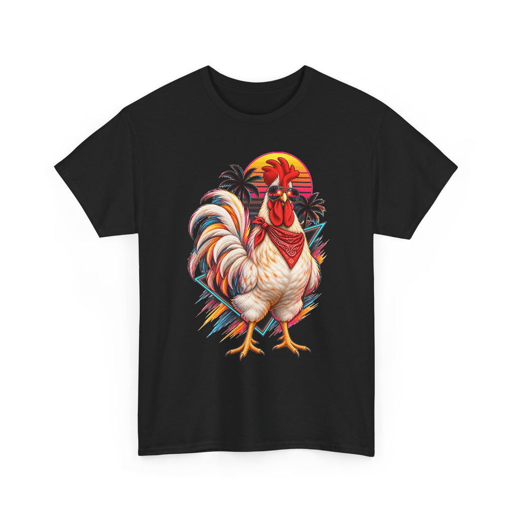 Rooster Sunset T-Shirt — Tropical Vintage Rooster Graphic Tee