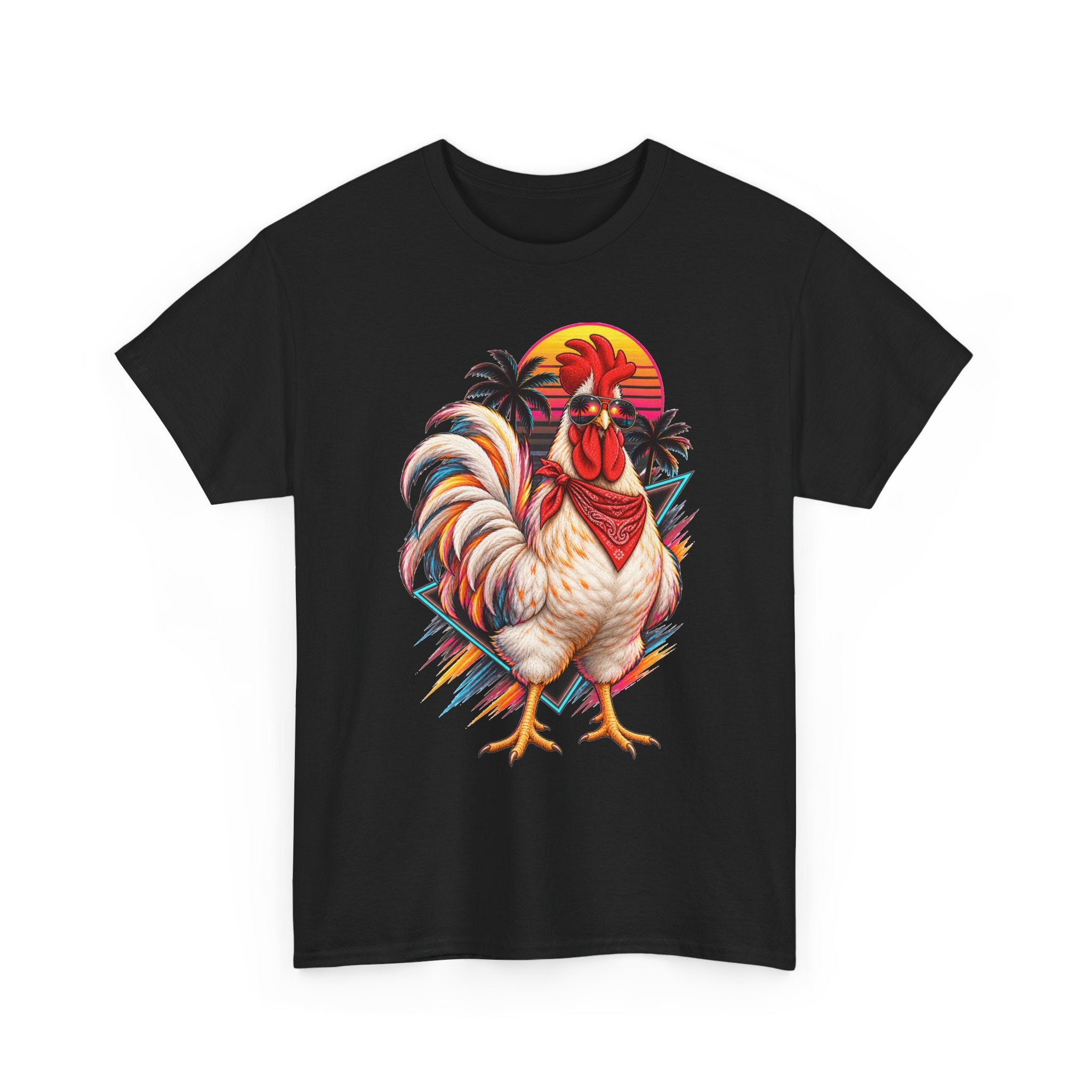 Rooster Sunset T-Shirt — Tropical Vintage Rooster Graphic Tee