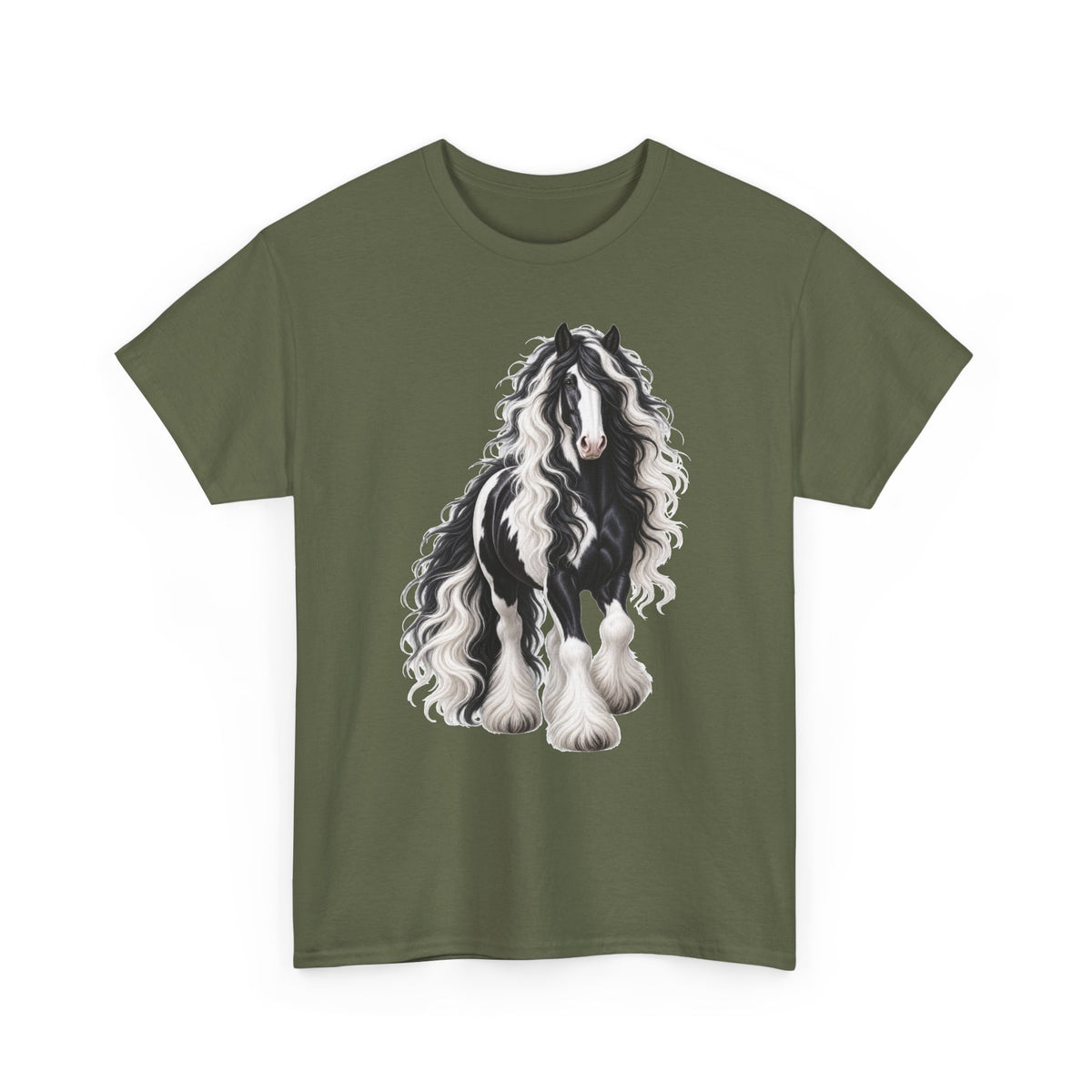 Gypsy Vanner Horse T-Shirt — Artistic Black & White Draft Horse Tee