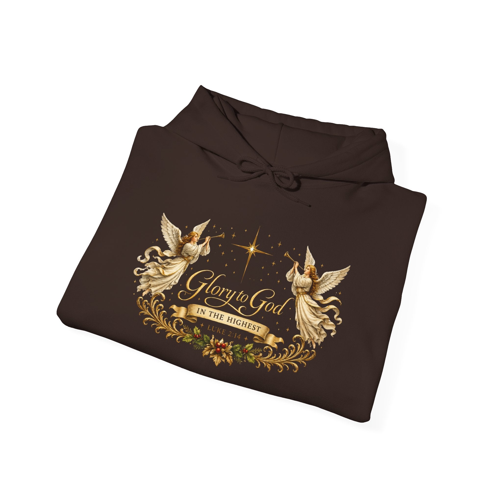 Glory to God Hoodie – Angelic Christmas Religious Sweatshirt