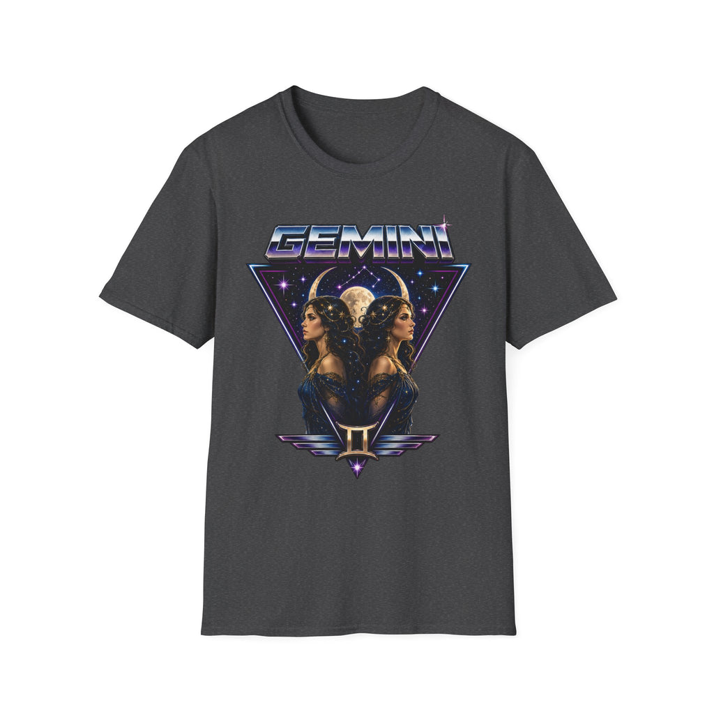 Gemini Zodiac T-Shirt — Retro Twin Constellation Graphic
