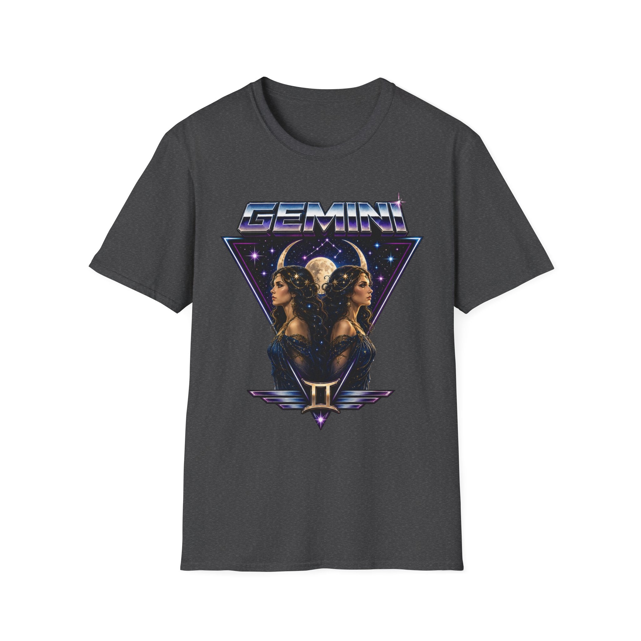 Gemini Zodiac T-Shirt — Retro Twin Constellation Graphic
