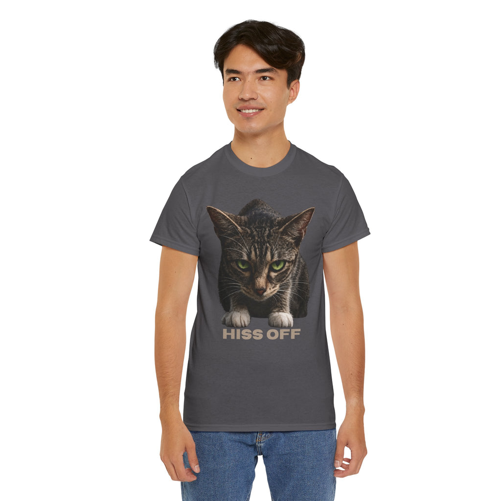 Hiss Off Cat T-Shirt — Angry Tabby Graphic Tee