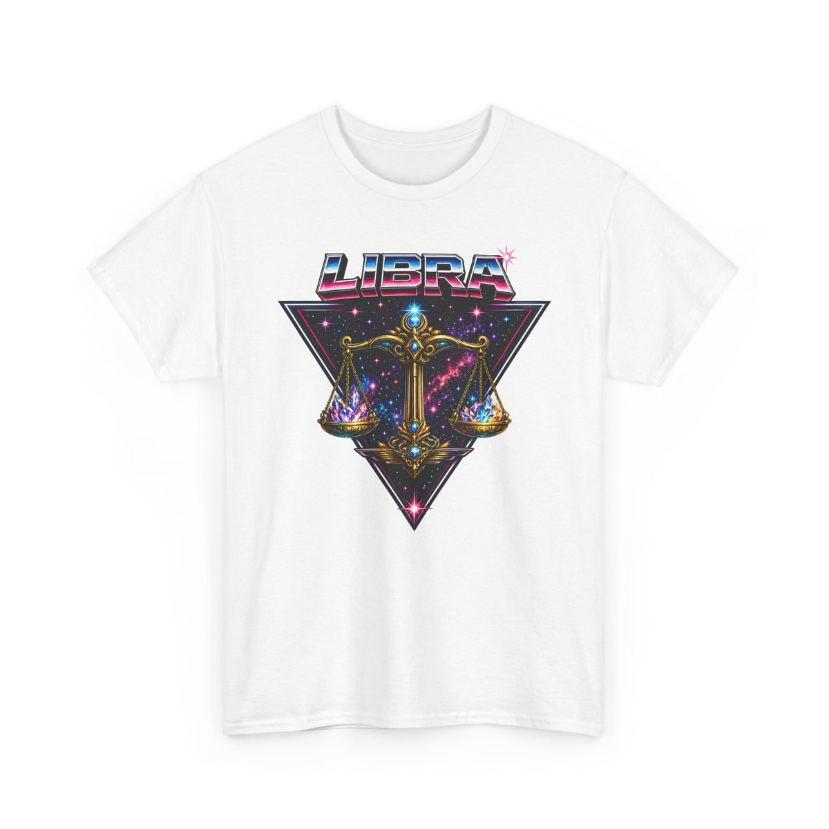 Libra Zodiac T‑Shirt — Retro Cosmic Scales Astrology Tee