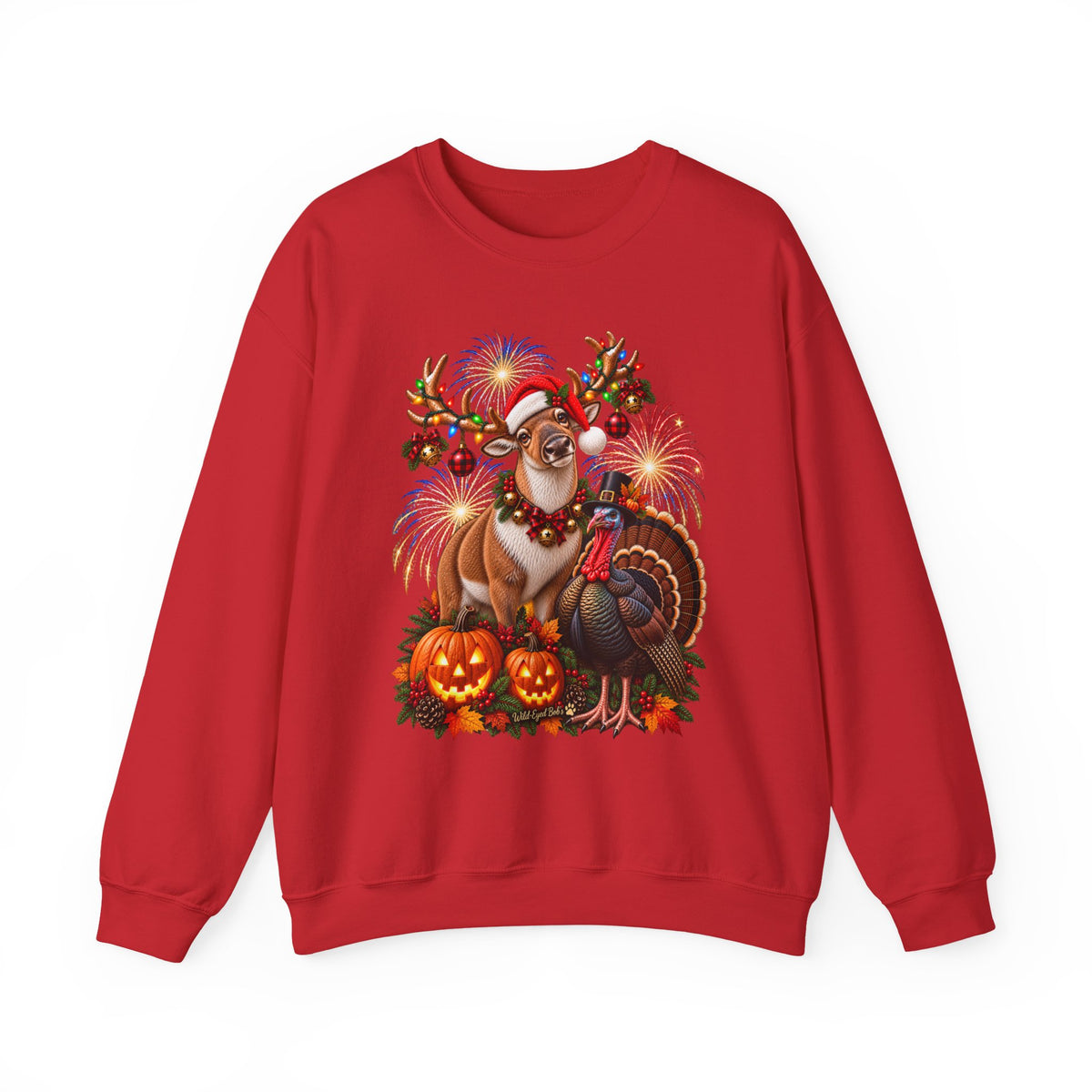 Four Holidays  One Shirt - Halloween Thanksgiving. Christmas and New year