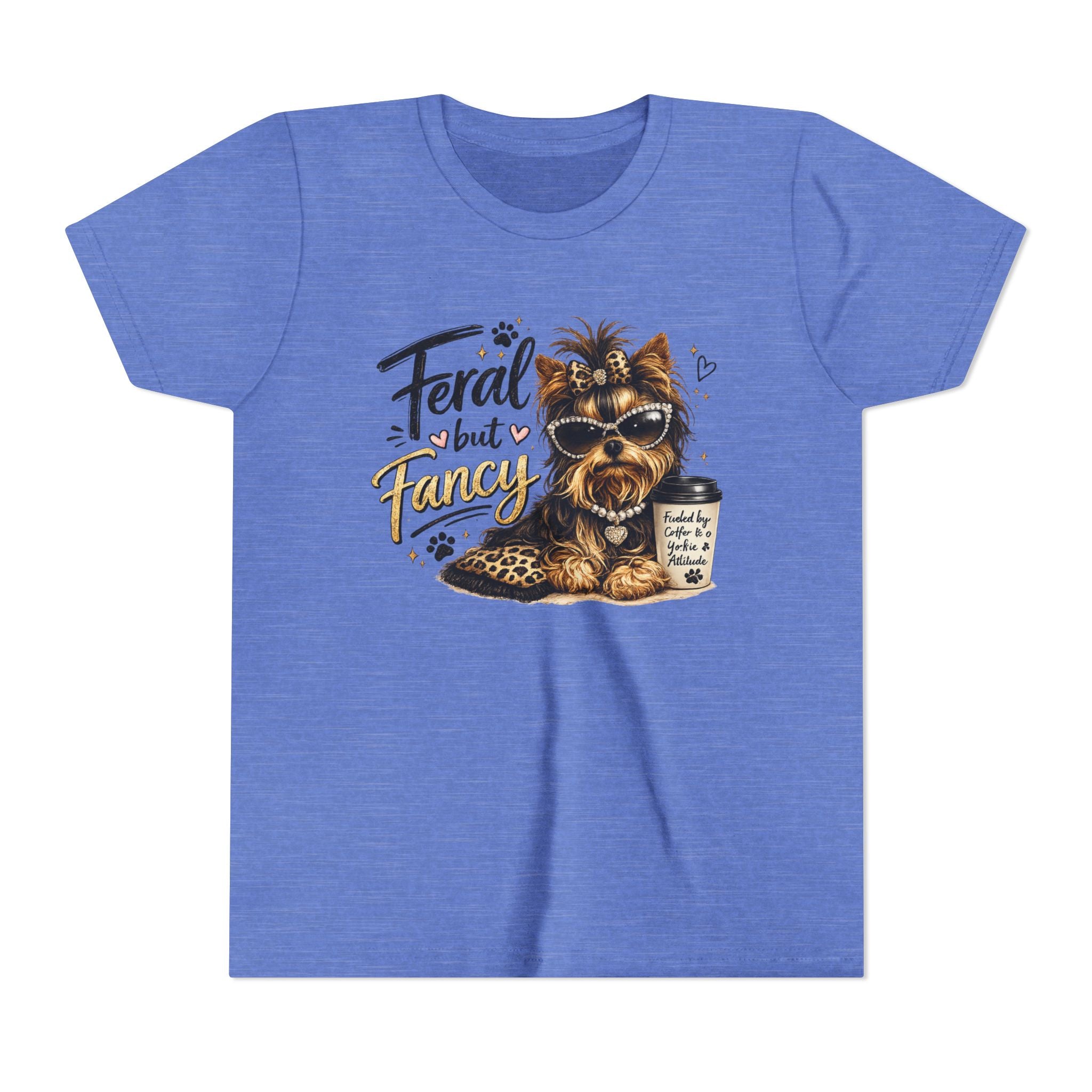 Yorkie youth Tee — "Feral but Fancy" Yorkie Graphic Shirt