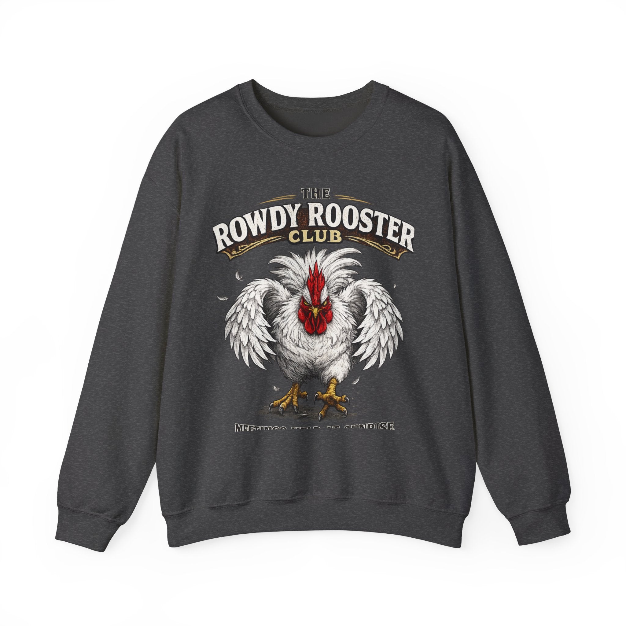 Rowdy Rooster Club Crewneck Sweatshirt – Vintage Rooster Graphic Pullover
