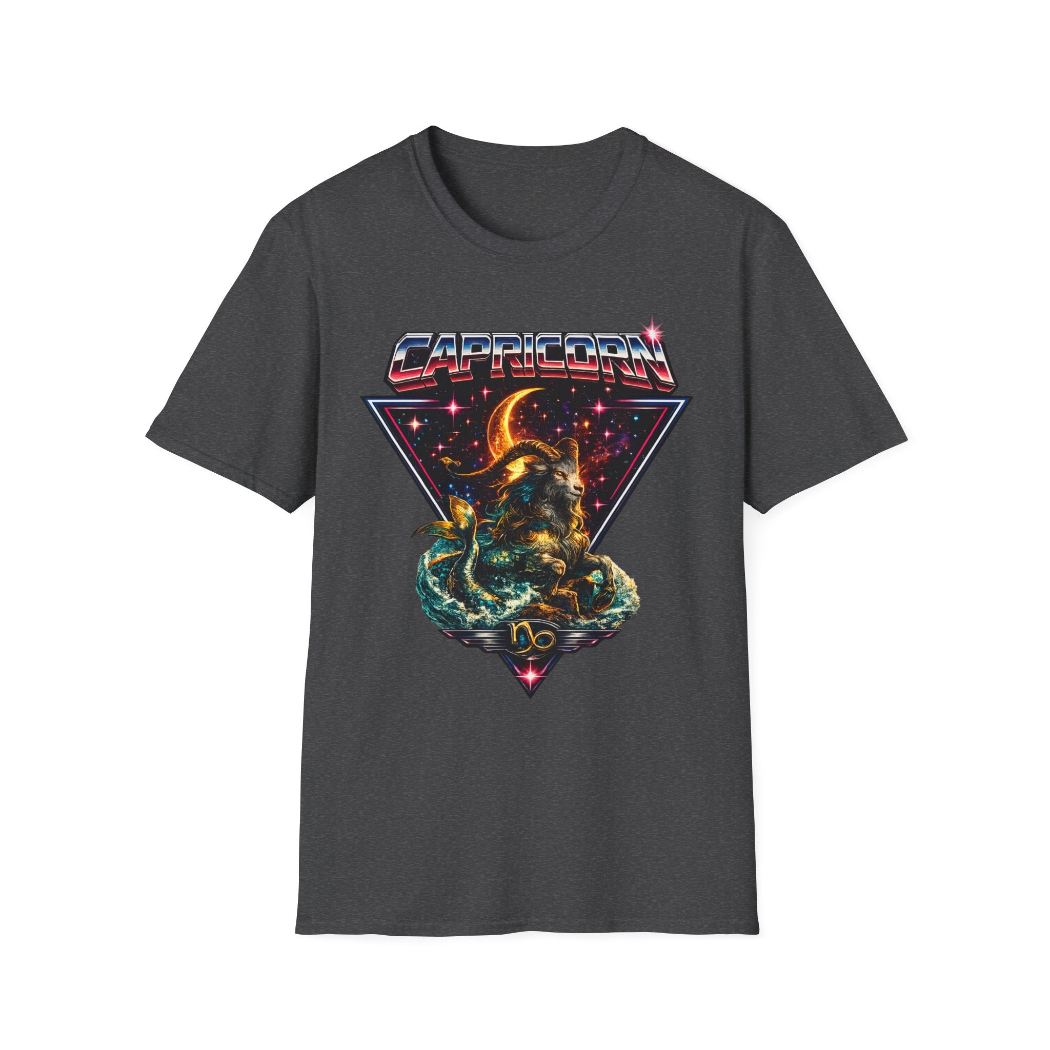 Capricorn Zodiac T-Shirt — Retro Cosmic Sea Goat Astrological Tee