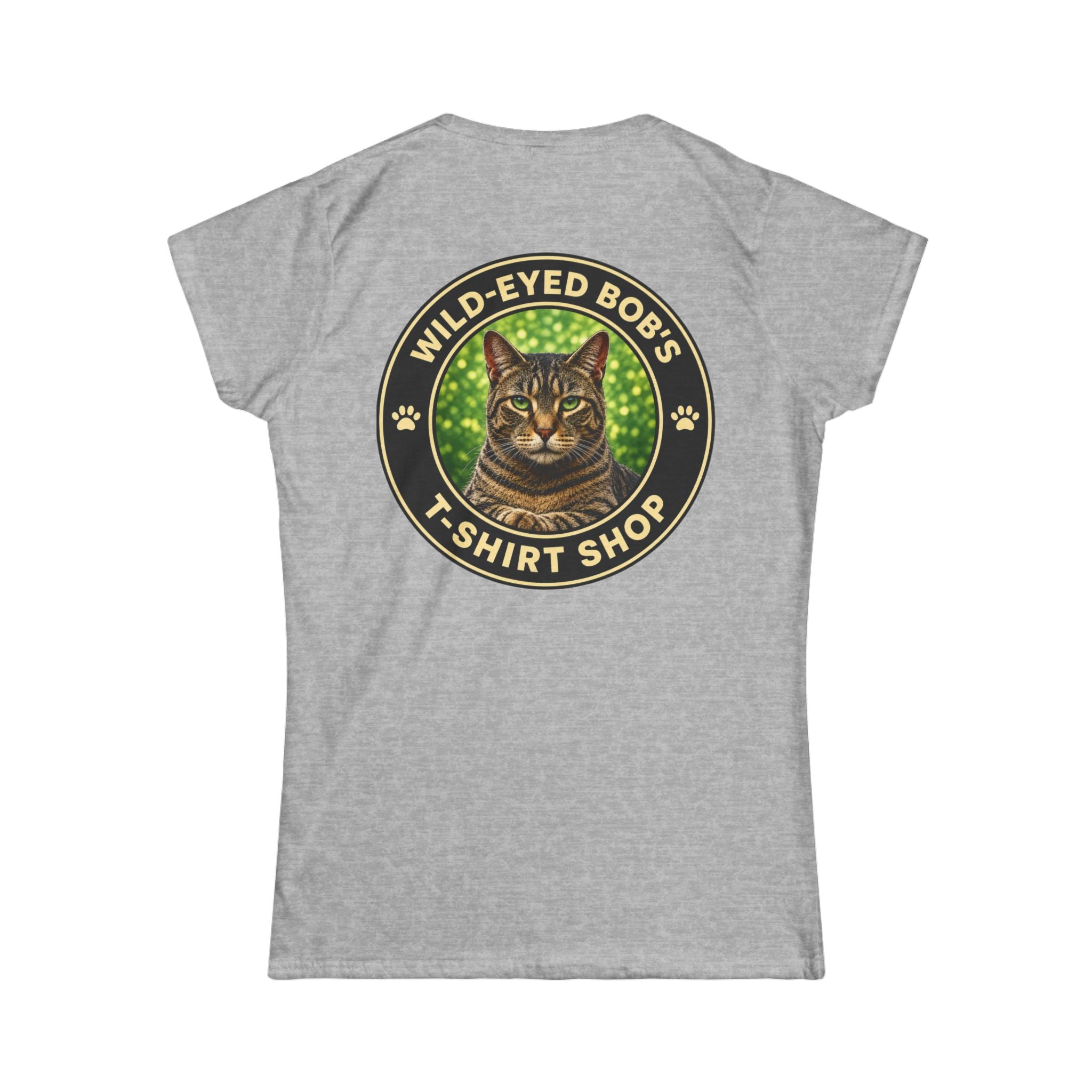 "Wild-Eyed Bob's T-Shirt Shop" Cat Logo Tee