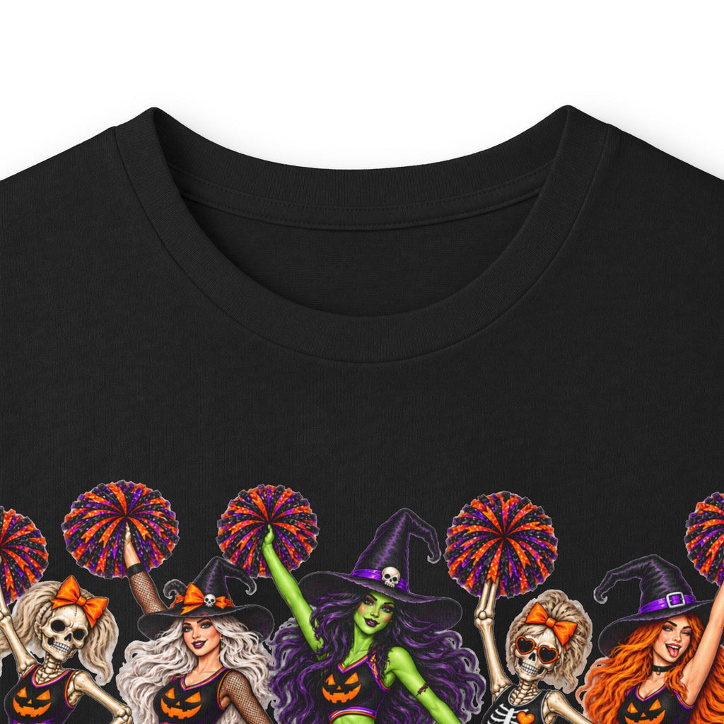 Cheerleader Skeletons and Witches Halloween Long Sleeve Tee