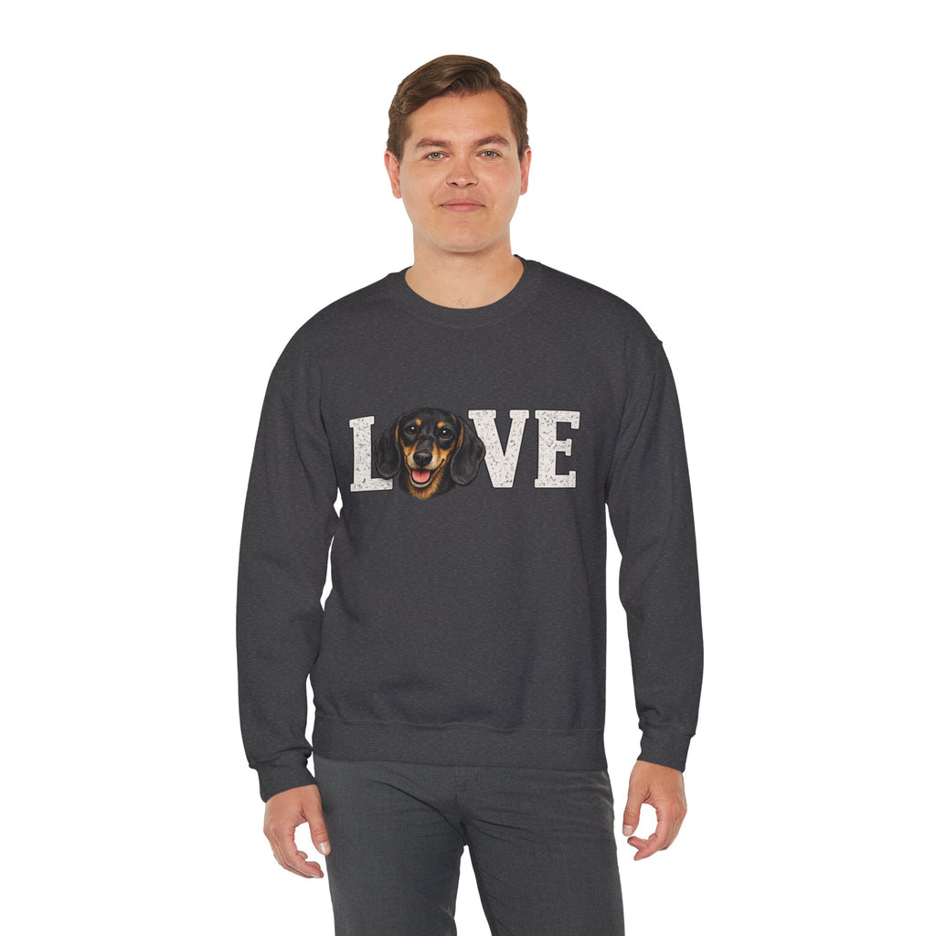 Dachshund Love Crewneck Sweatshirt — Cute Dog Lover Pullover