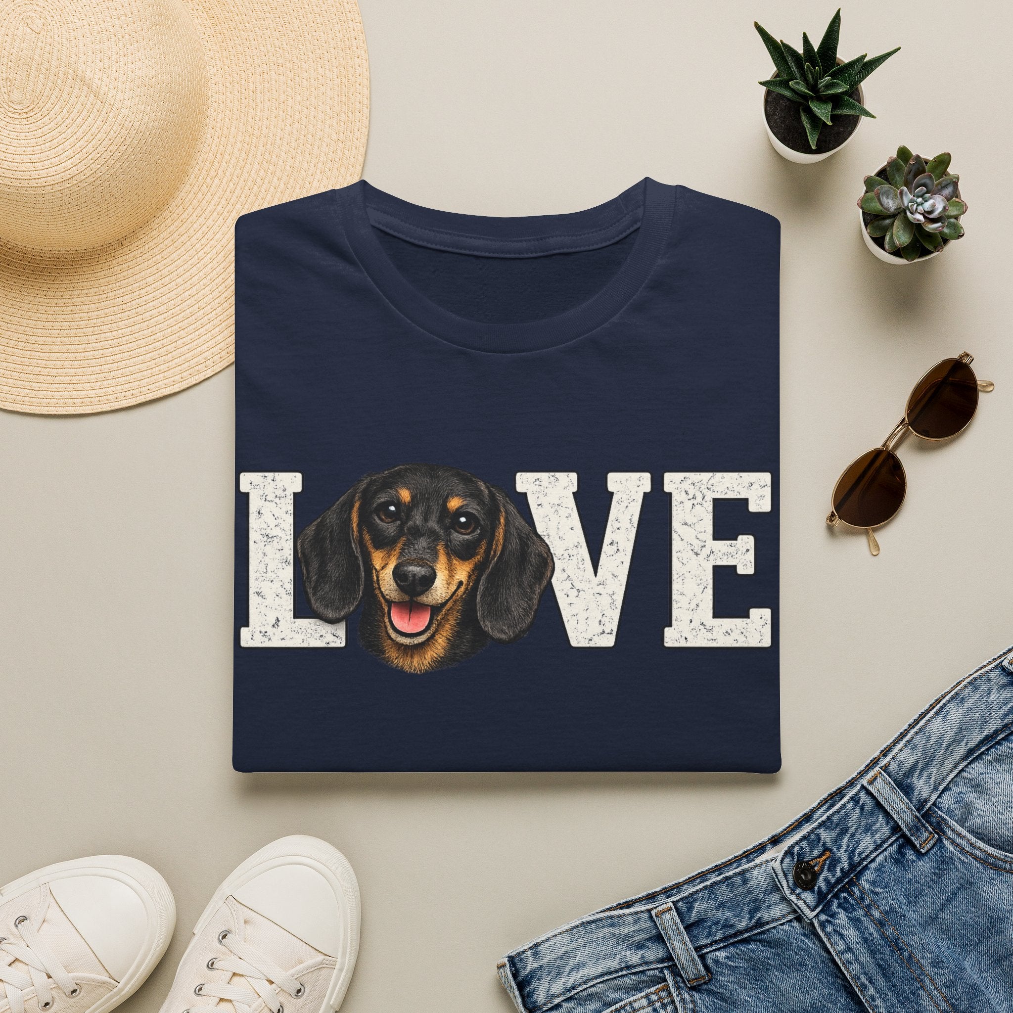 Dachshund LOVE T-Shirt — Cute Wiener Dog Graphic Tee for Dog Lovers