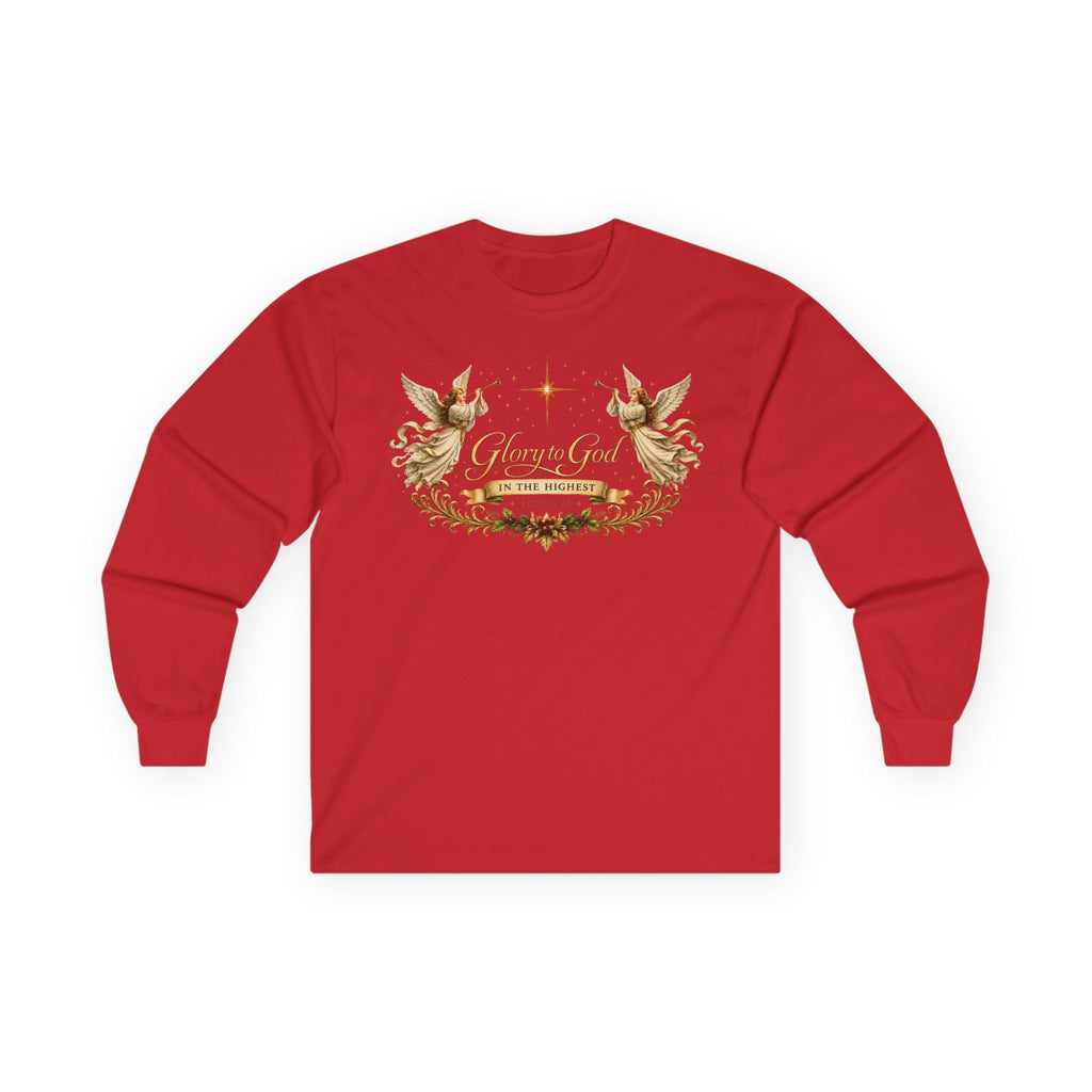 "Glory to God" Angel Christmas long sleeve Holiday Shirt