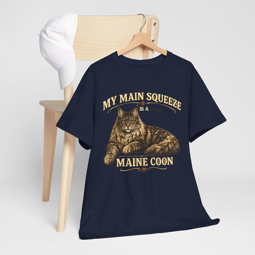 Maine Coon Cat T-Shirt — "My Main Squeeze" Vintage Cat Lover Tee