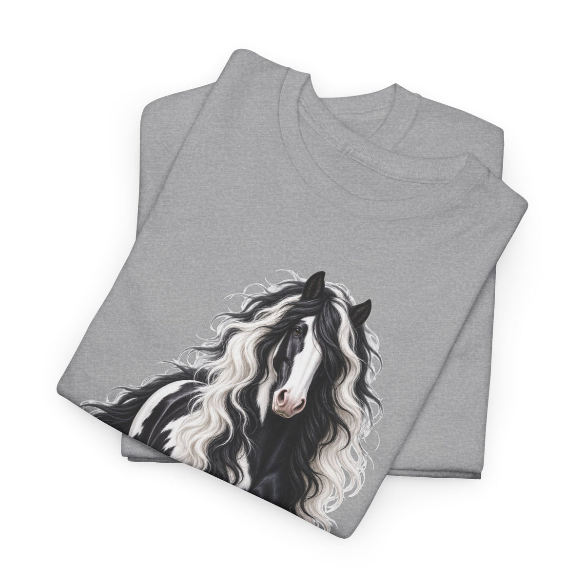 Gypsy Vanner Horse T-Shirt — Artistic Black & White Draft Horse Tee