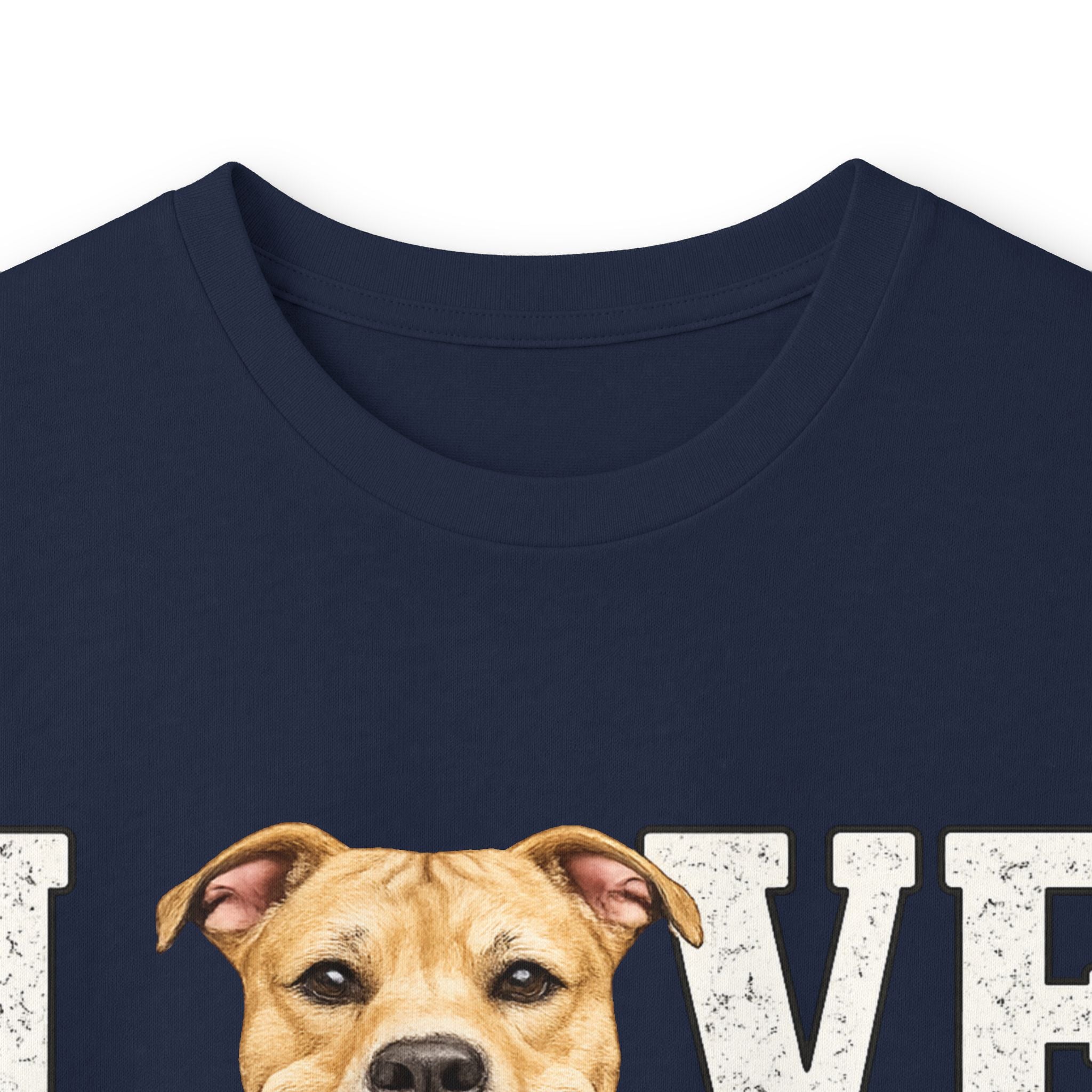 Love Dog Long Sleeve Tee — Cute Pet Portrait "LOVE" Shirt