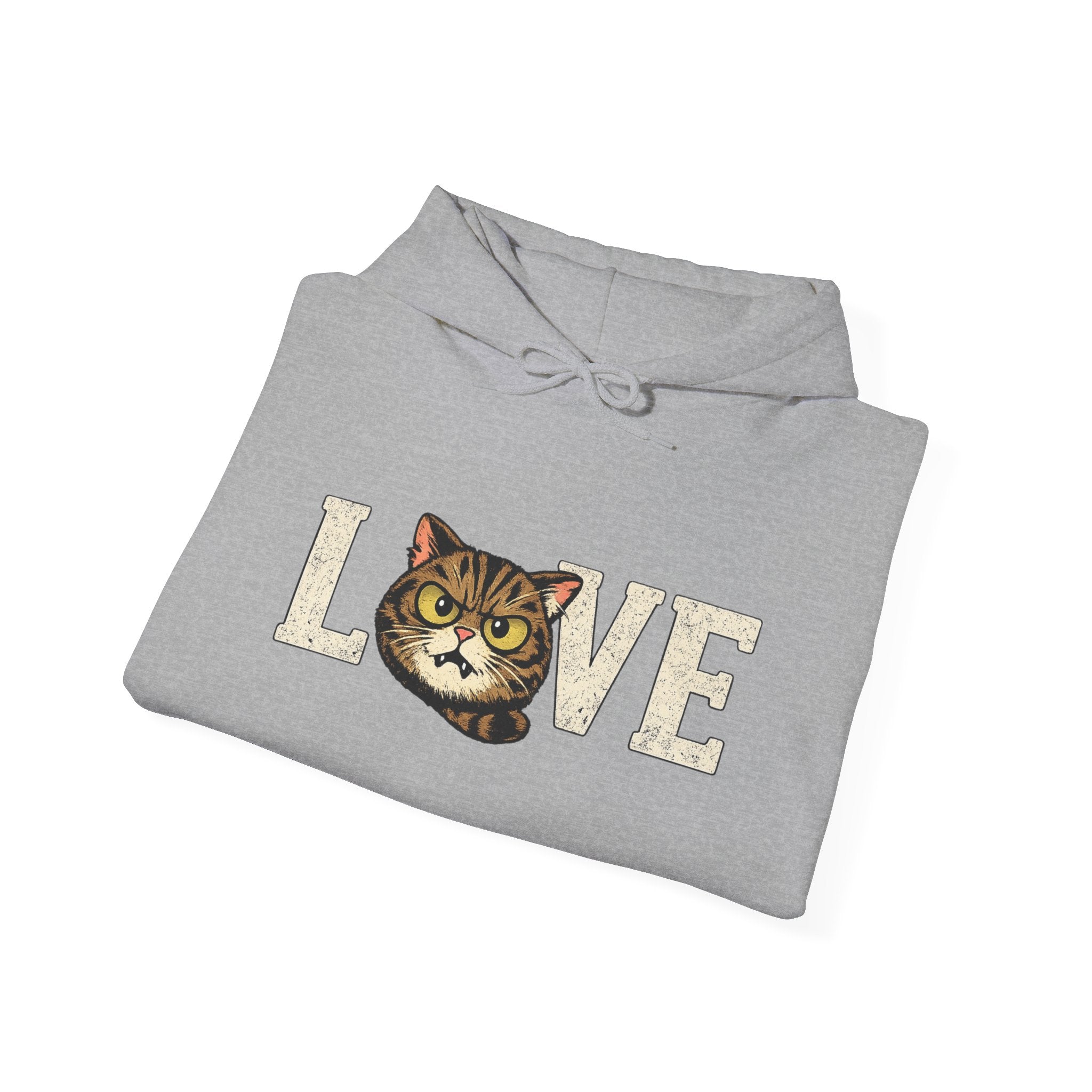 Cat Love Hoodie — Vintage Kitty Face Love Graphic Hoodie
